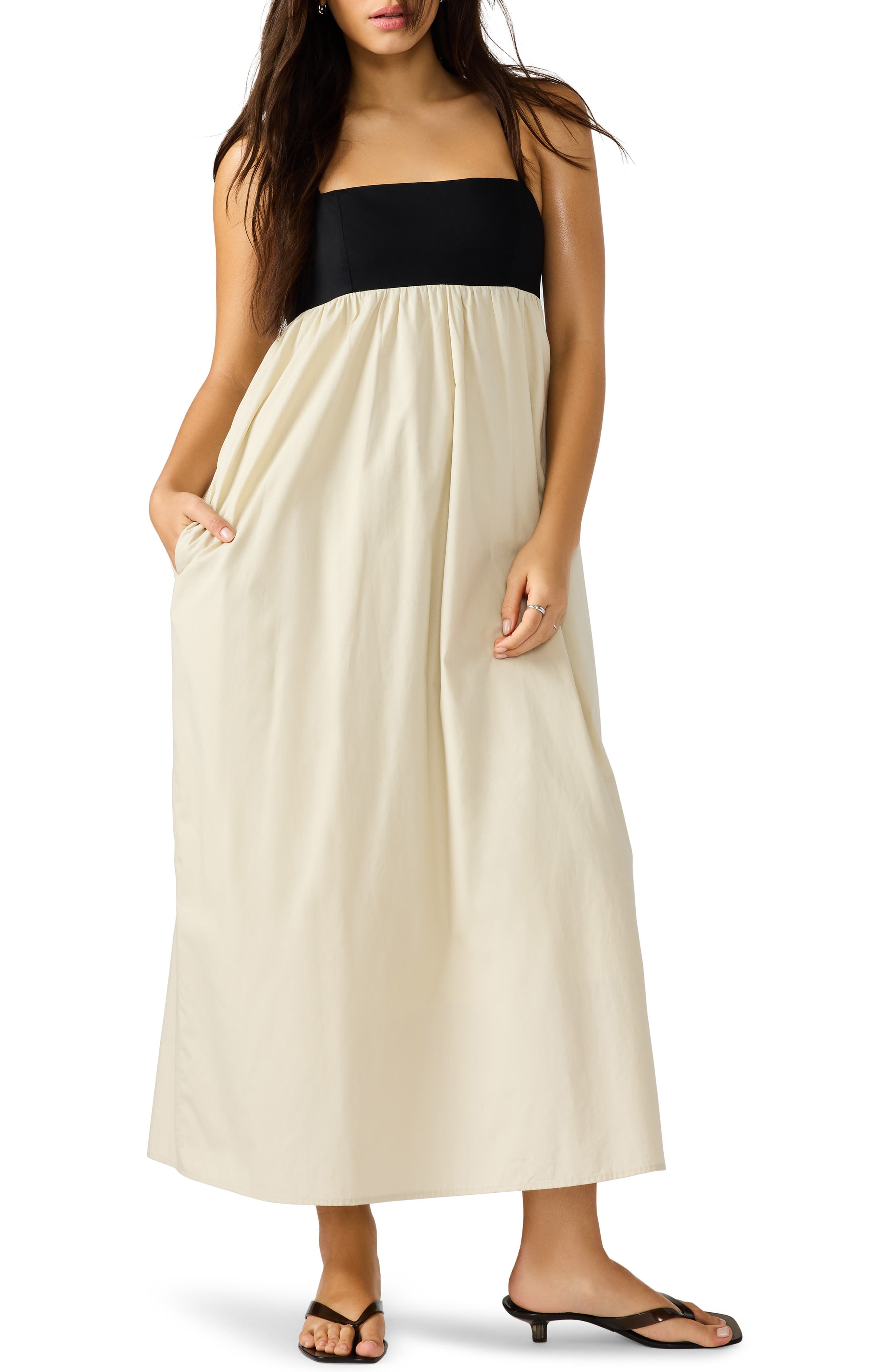 Emmaline Empire Waist Cotton Poplin Maxi Dress - image 1