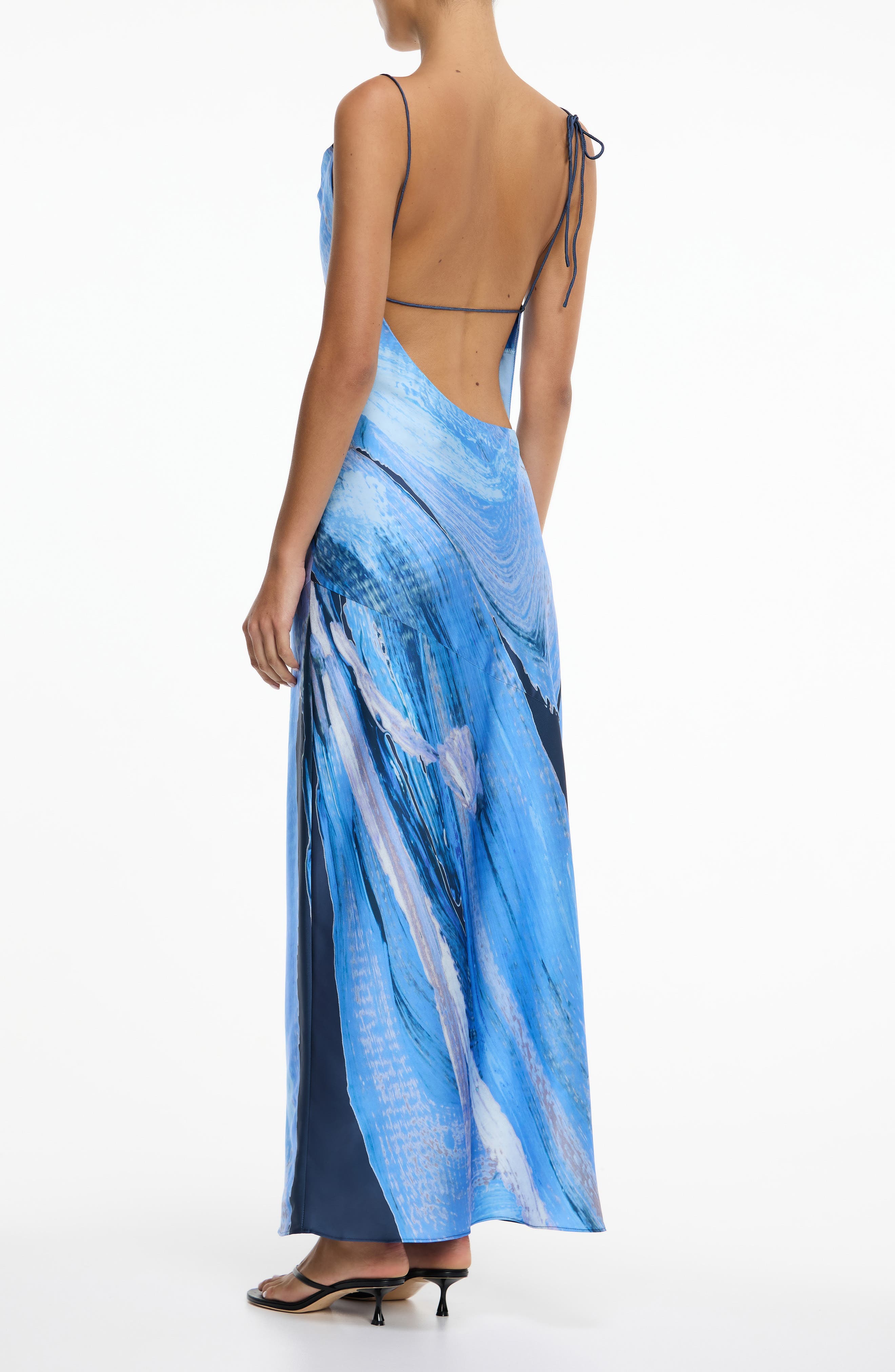 Alis Asymmetric Abstract Print Gown - image 2