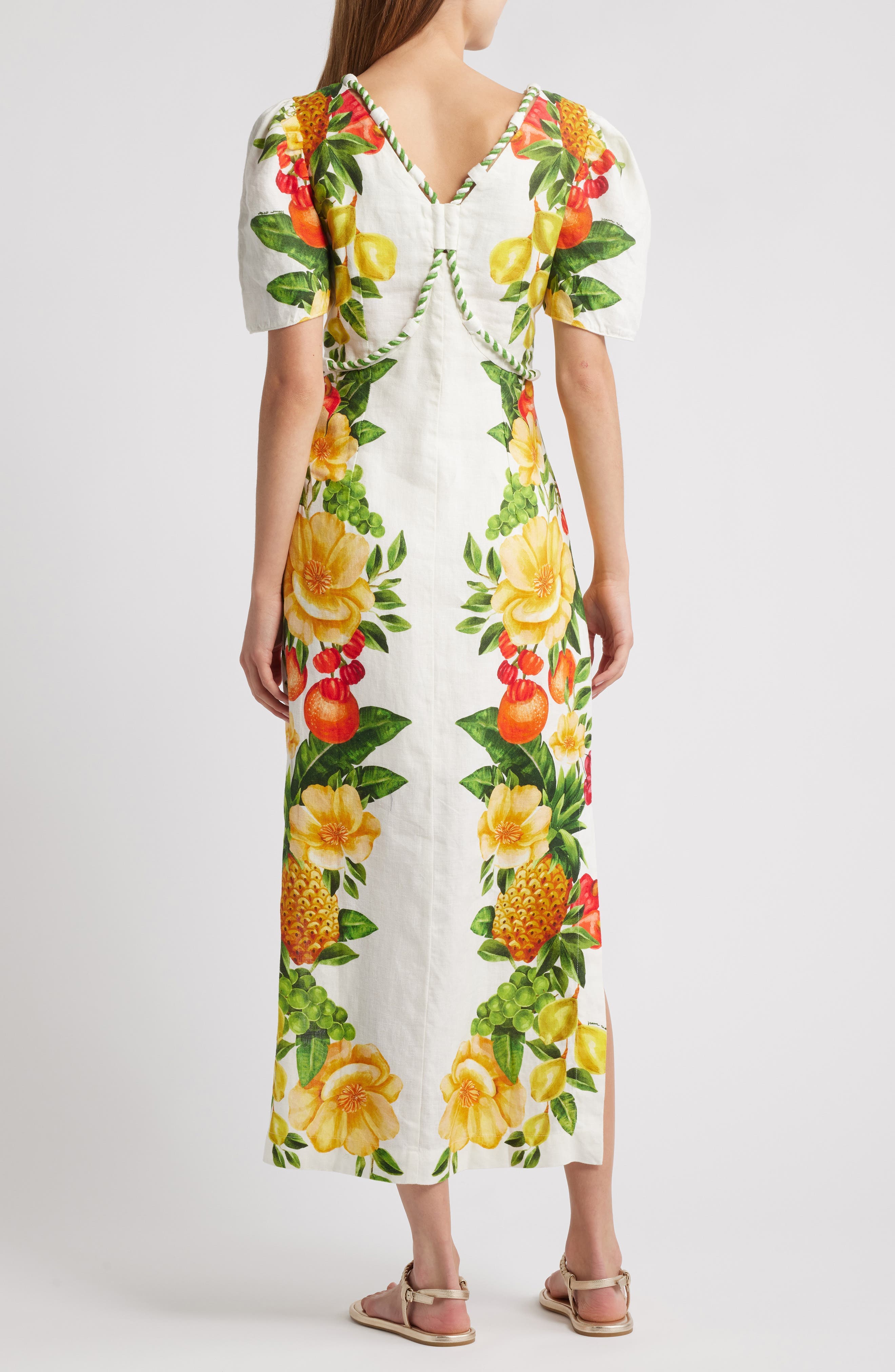 Picnic Flowers Linen Maxi Dress - image 2