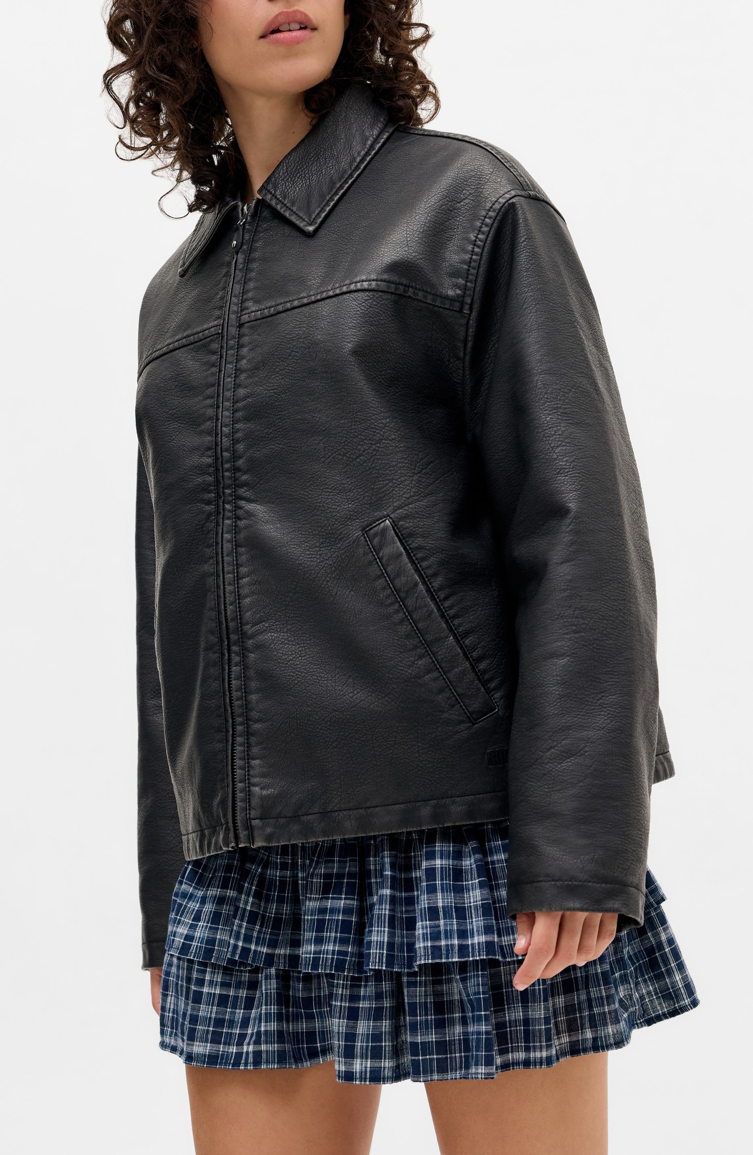 Dex Wadded Faux Leather Jacket - image 1