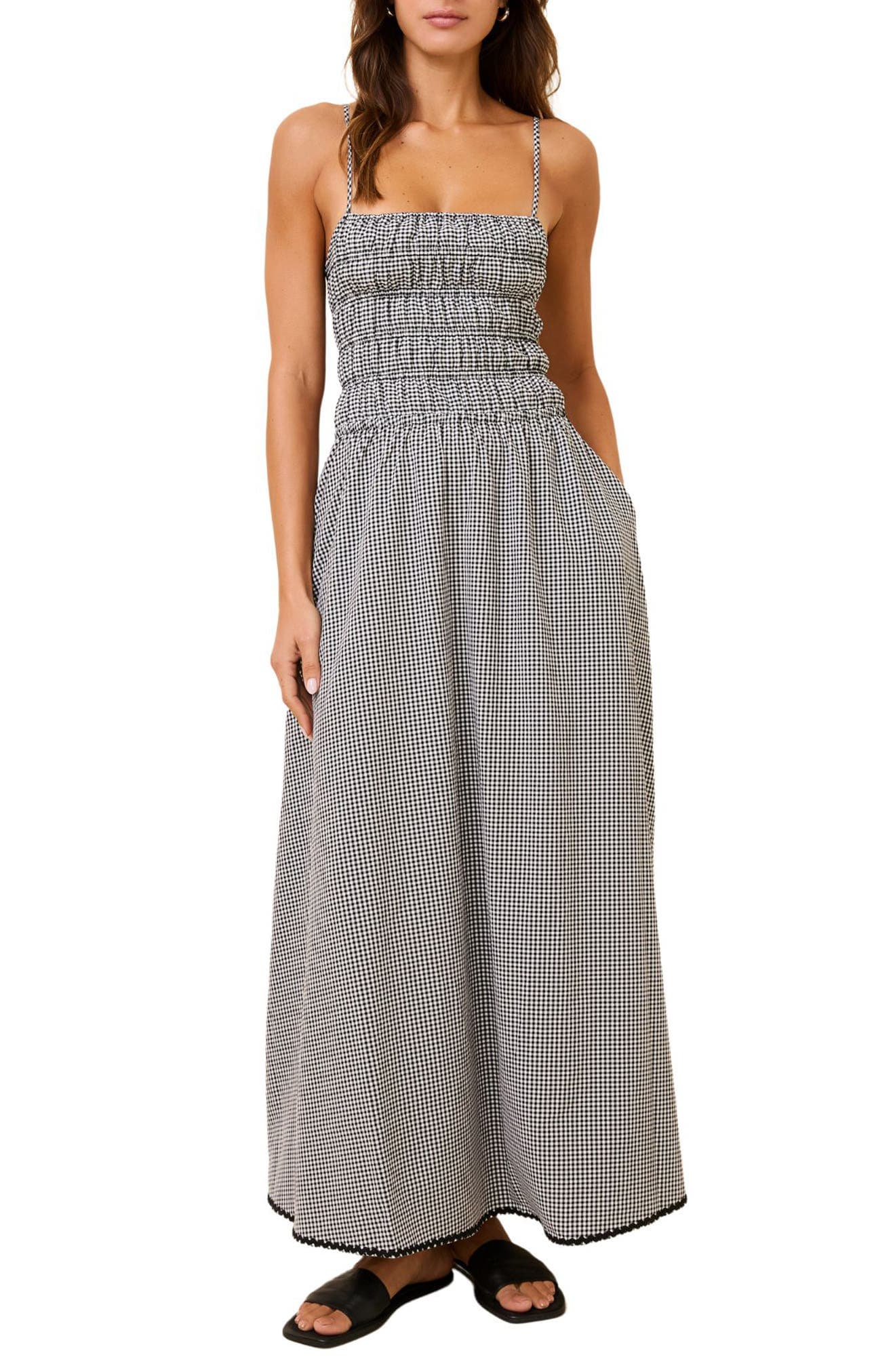 The Delta Gingham Cotton Maxi Sundress - image 1
