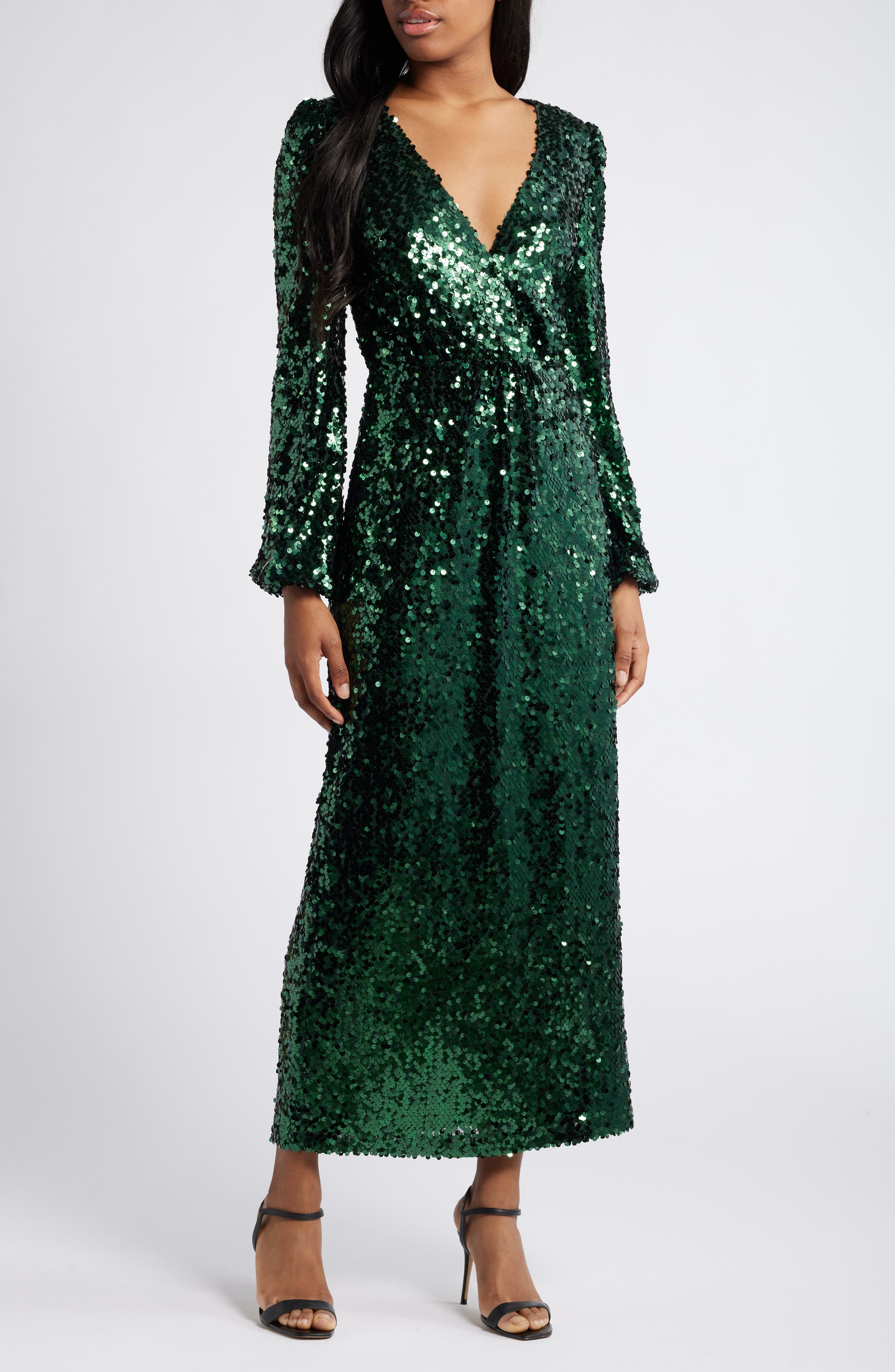 The Carrie Sequin Long Sleeve Gown - image 1