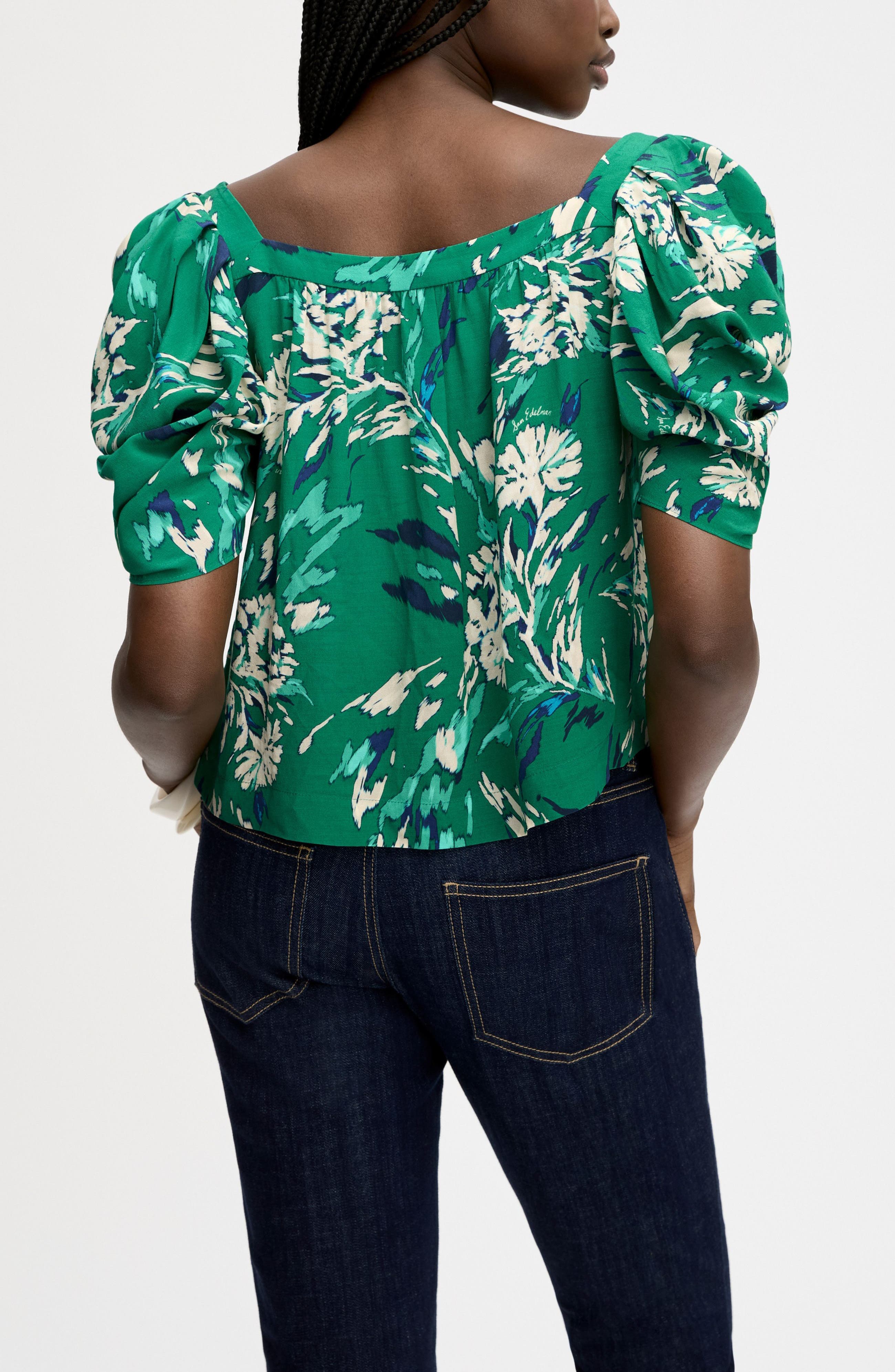 Square Neck Puff Sleeve Shirt - image 2