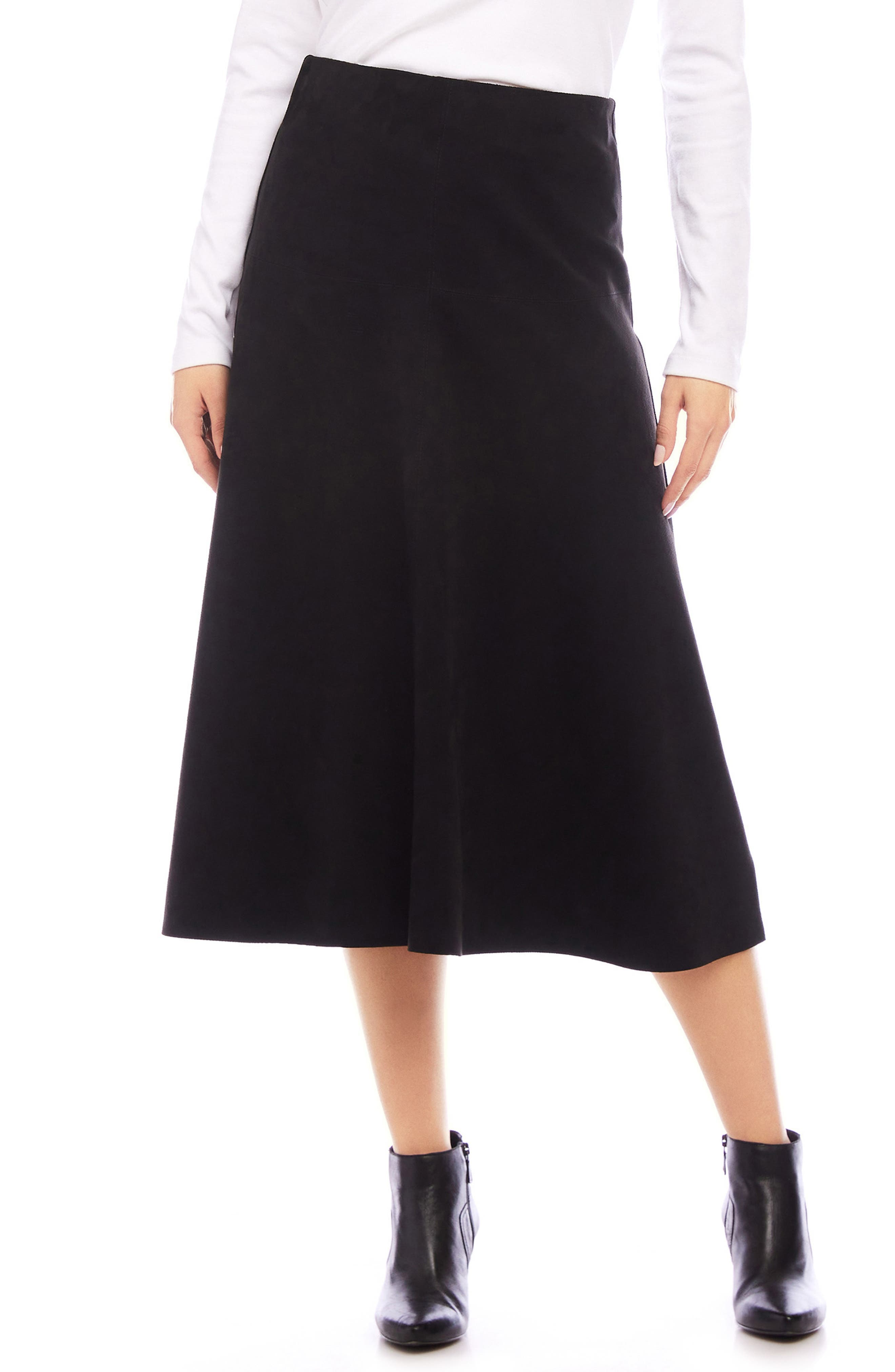 Faux Suede Midi Skirt - image 1