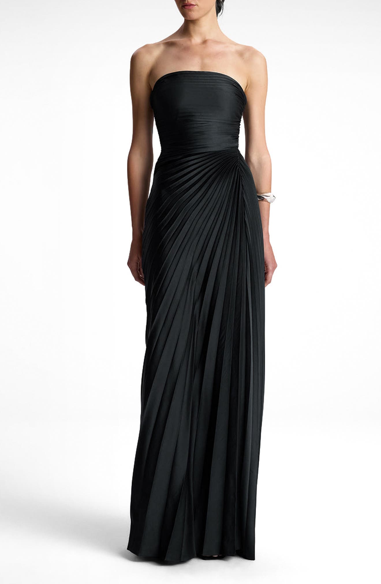 Bianca Pleated Strapless Gown - image 1