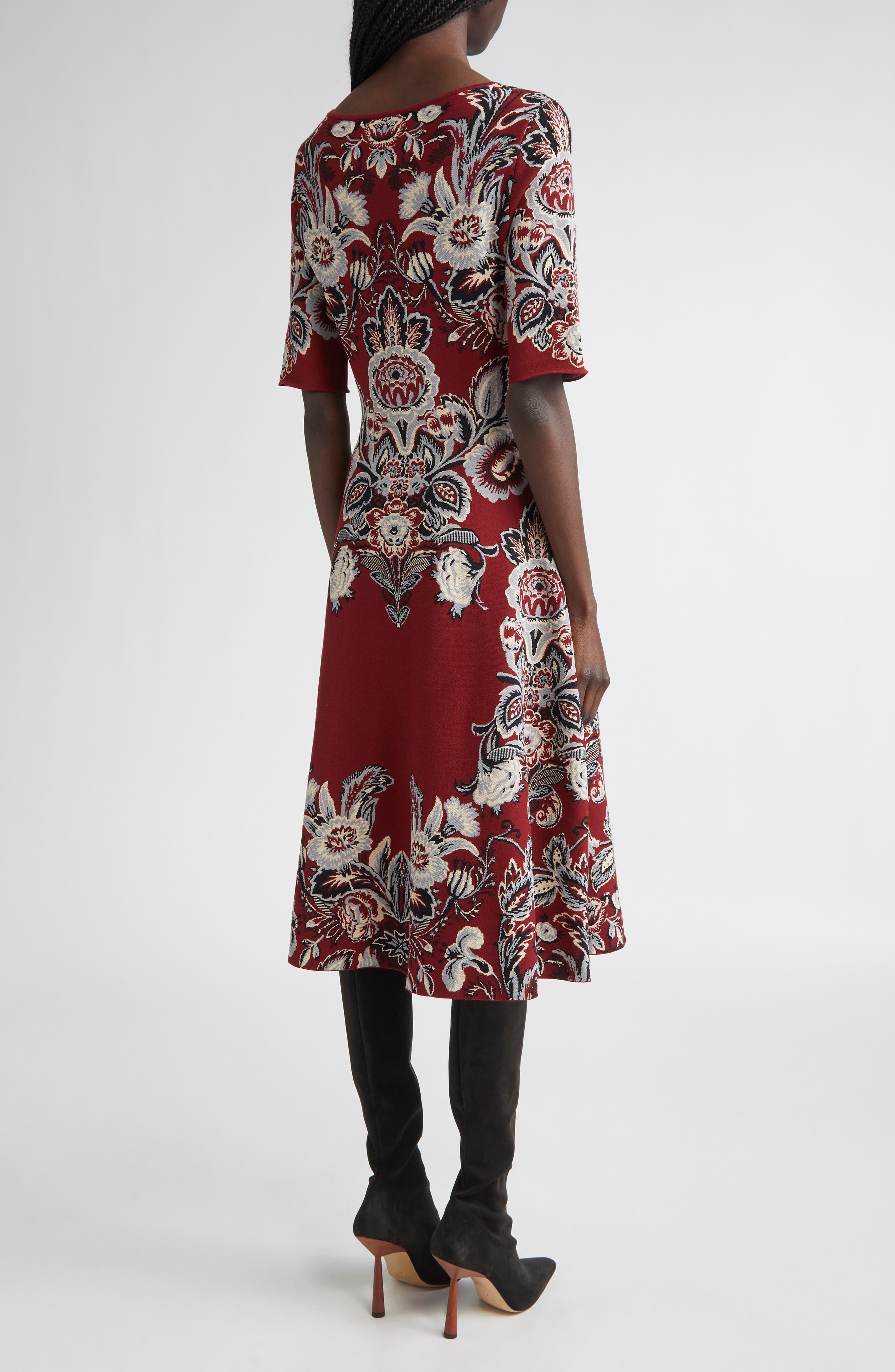 Paisley Jacquard Knit Midi Dress - image 2