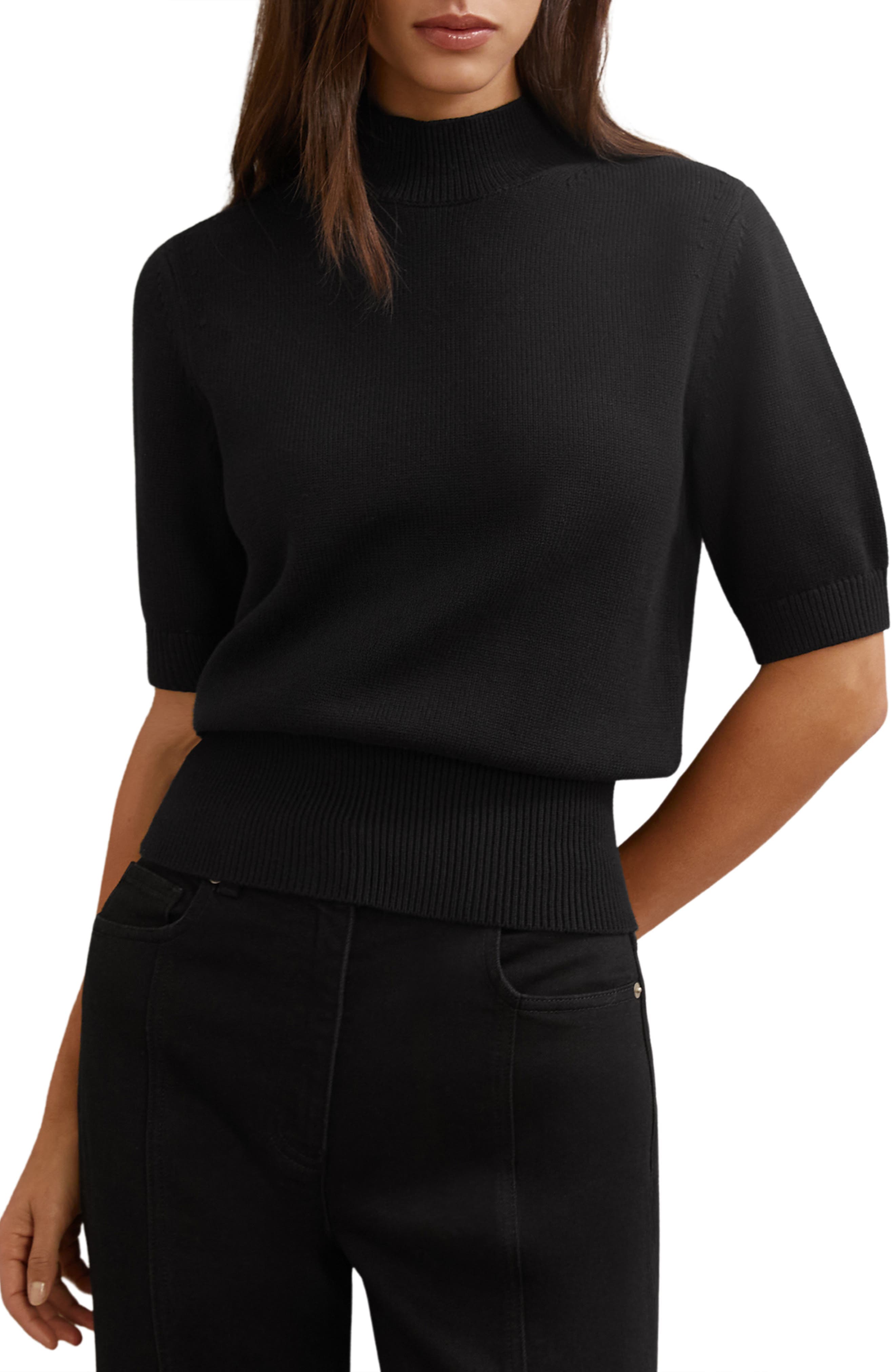 Aria Mock Neck Cotton & Wool Sweater - image 1