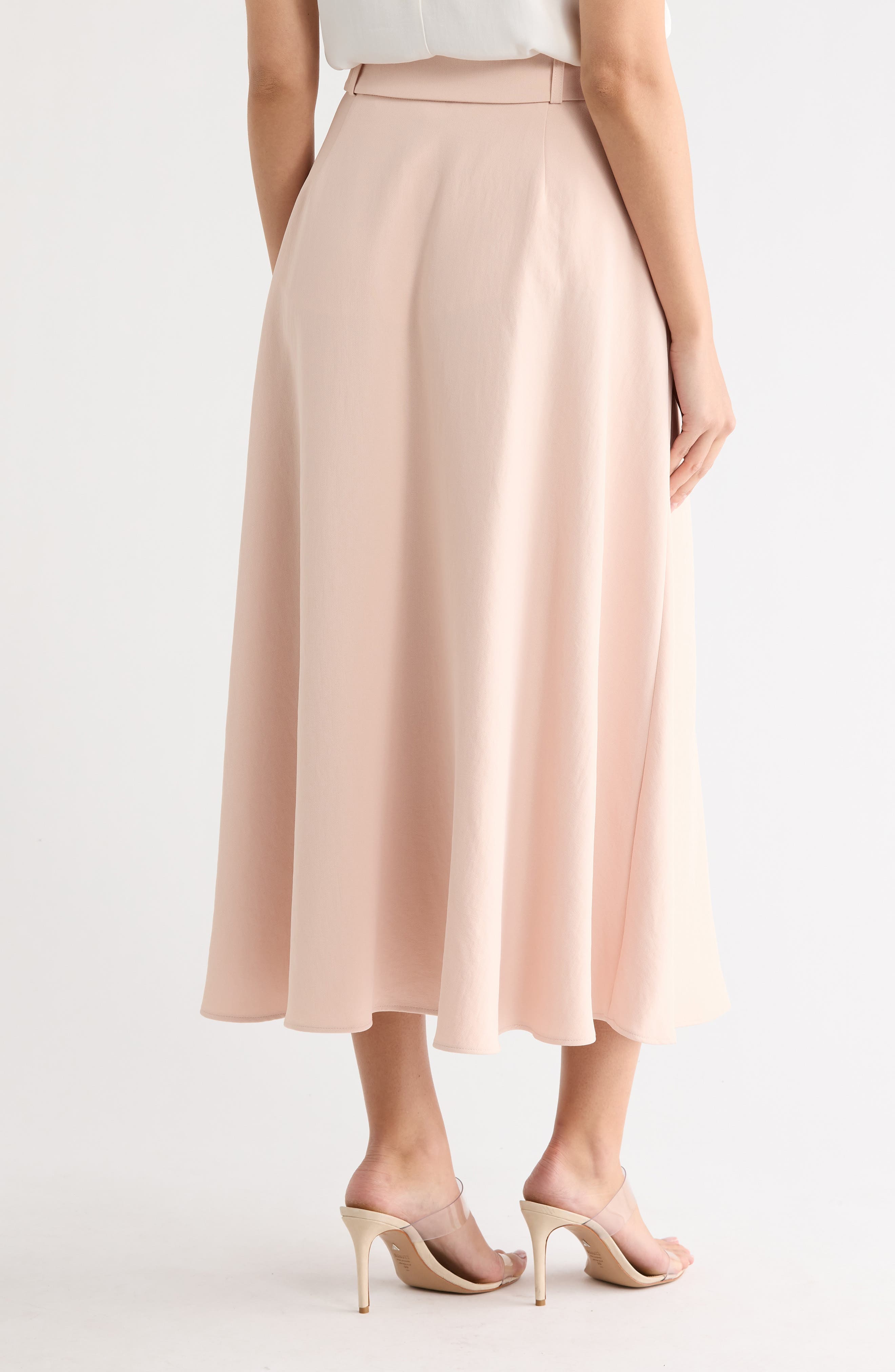Aero Belted Crepe Midi Skirt - image 2