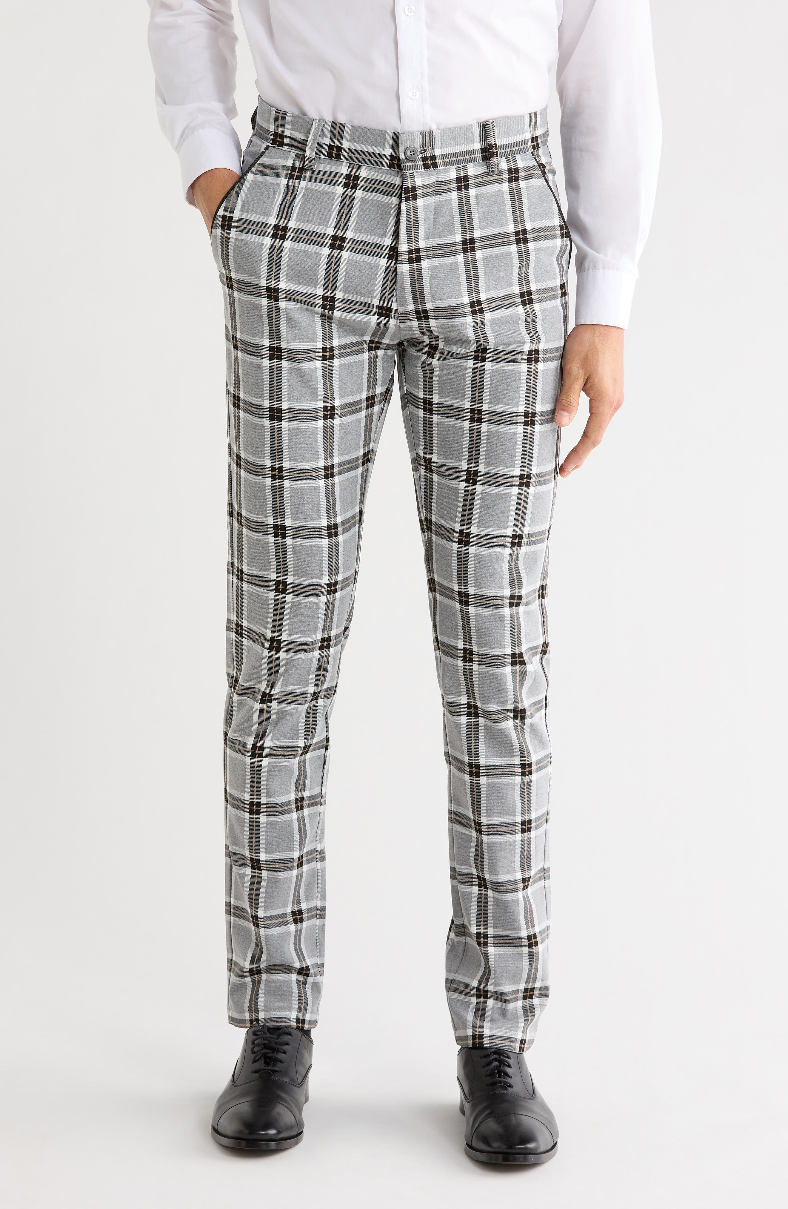 Plaid Straight Leg Trousers - image 1