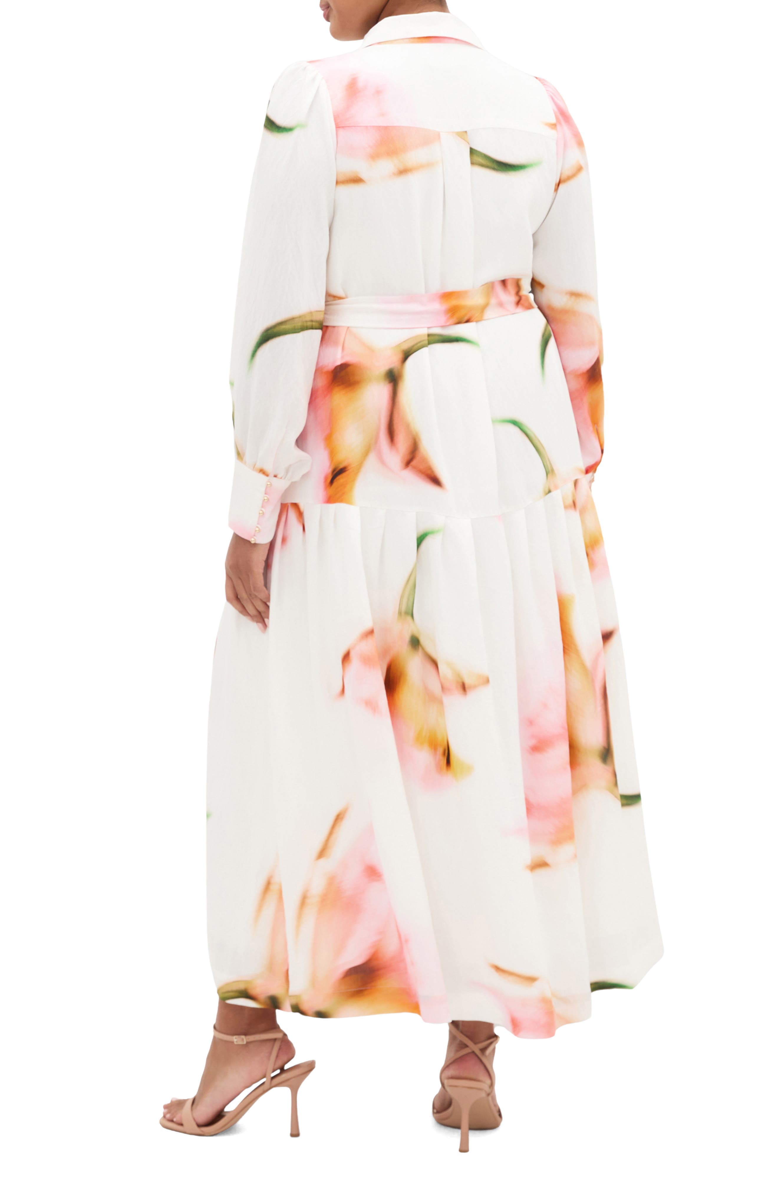 Maxi Floral Satin Maxi Shirtdress - image 2