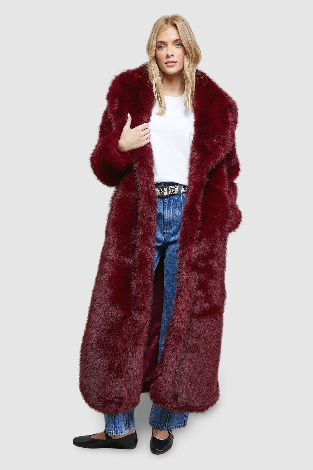 Maxi Faux Fur Plush Coat - image 1