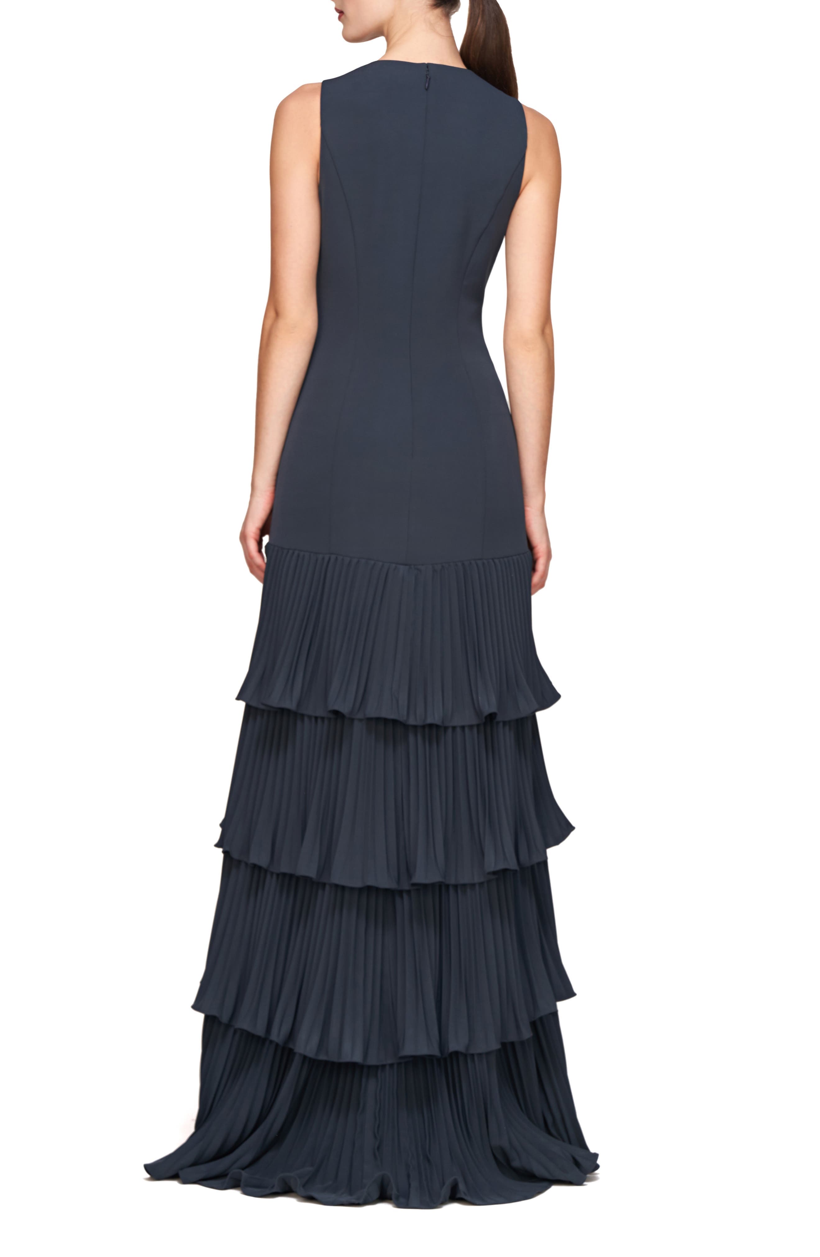 Angelique Pleated Tiered Sleeveless Gown - image 2
