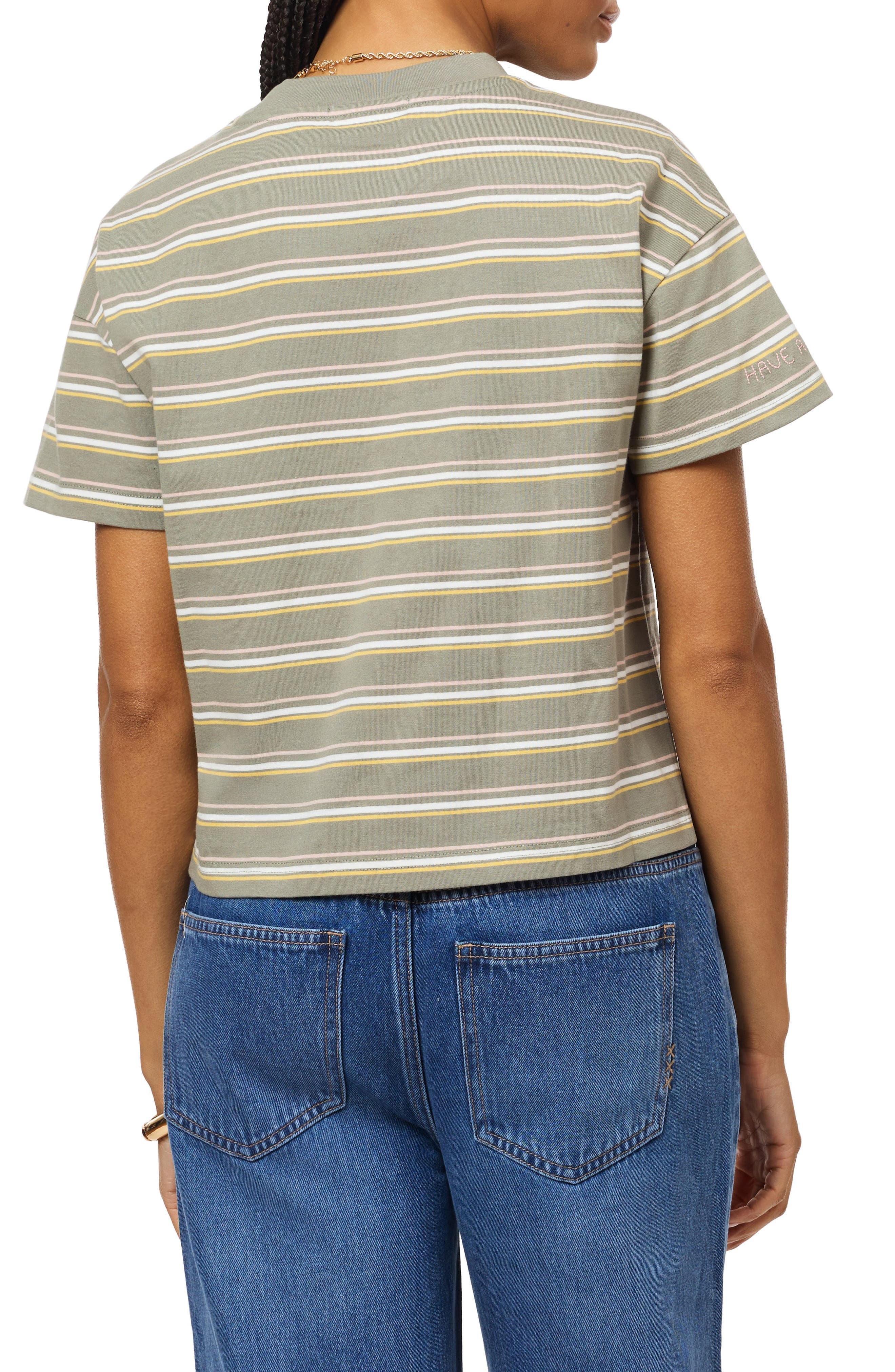 Boxy Yarn Dye Stripe T-Shirt - image 2