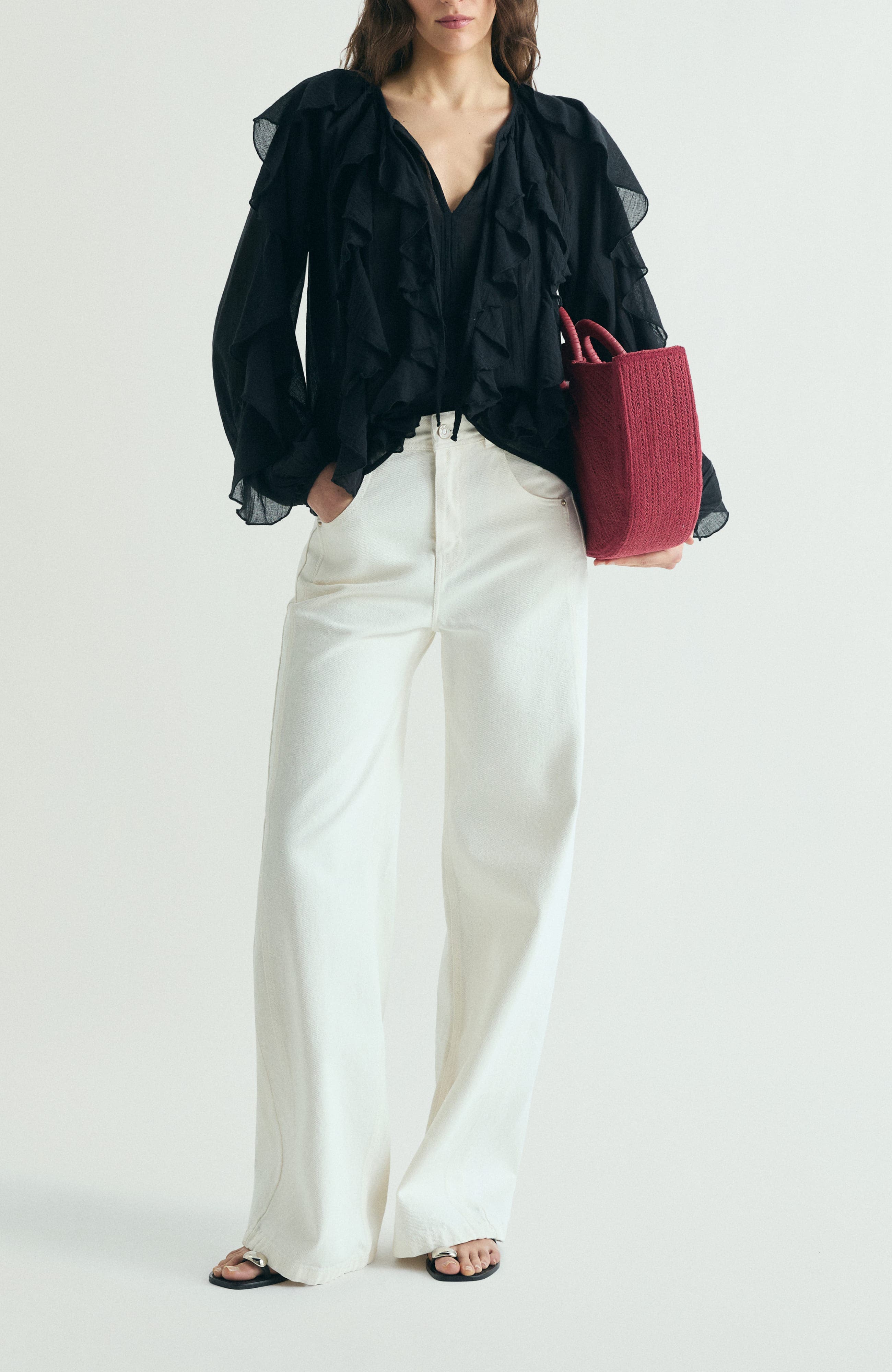 Ruffled Cotton Blouse - image 2