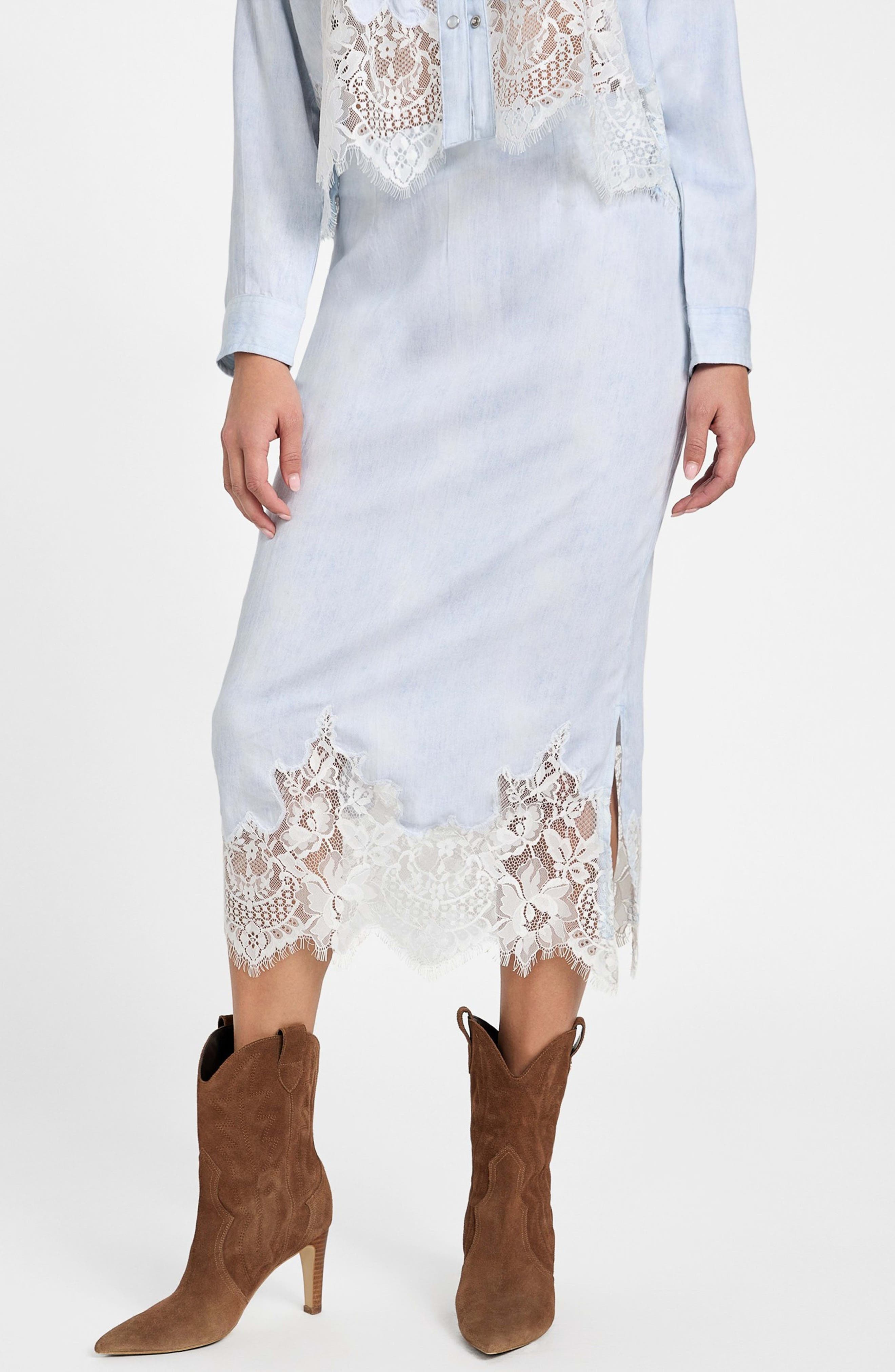 Lana Lace Trim Midi Skirt - image 1