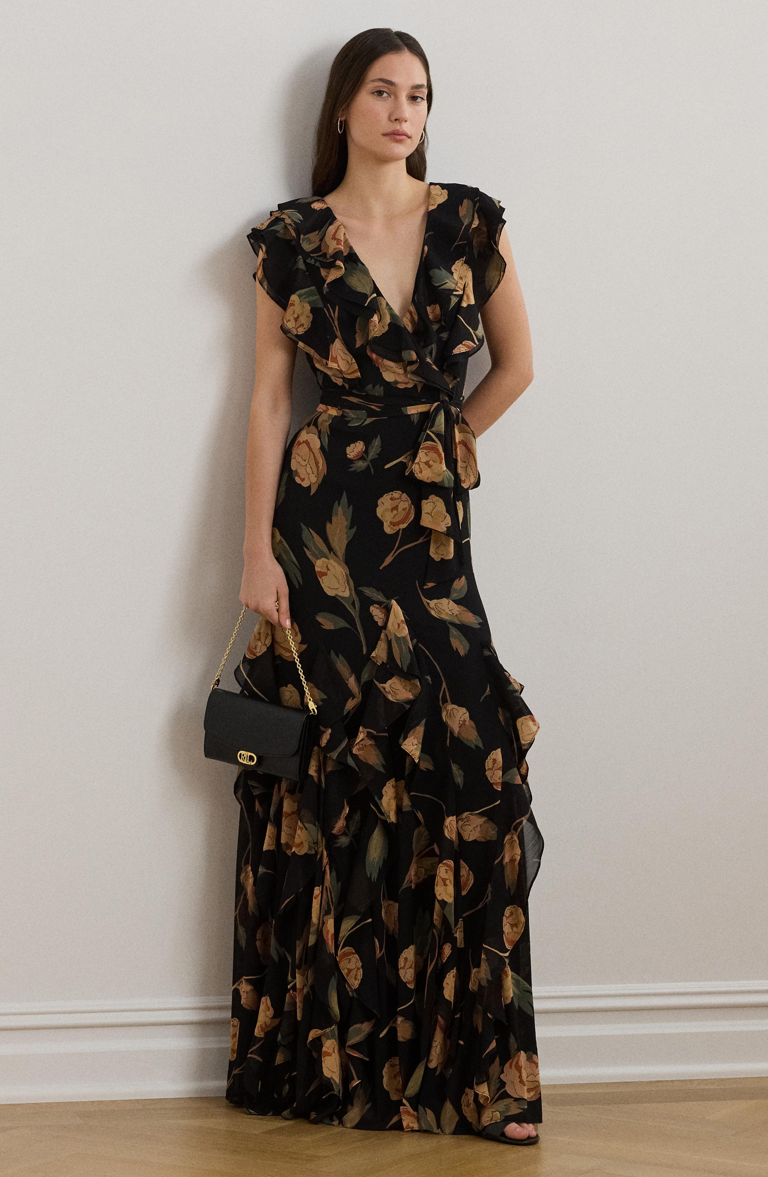 Floral Tie Waist Georgette Gown - image 2