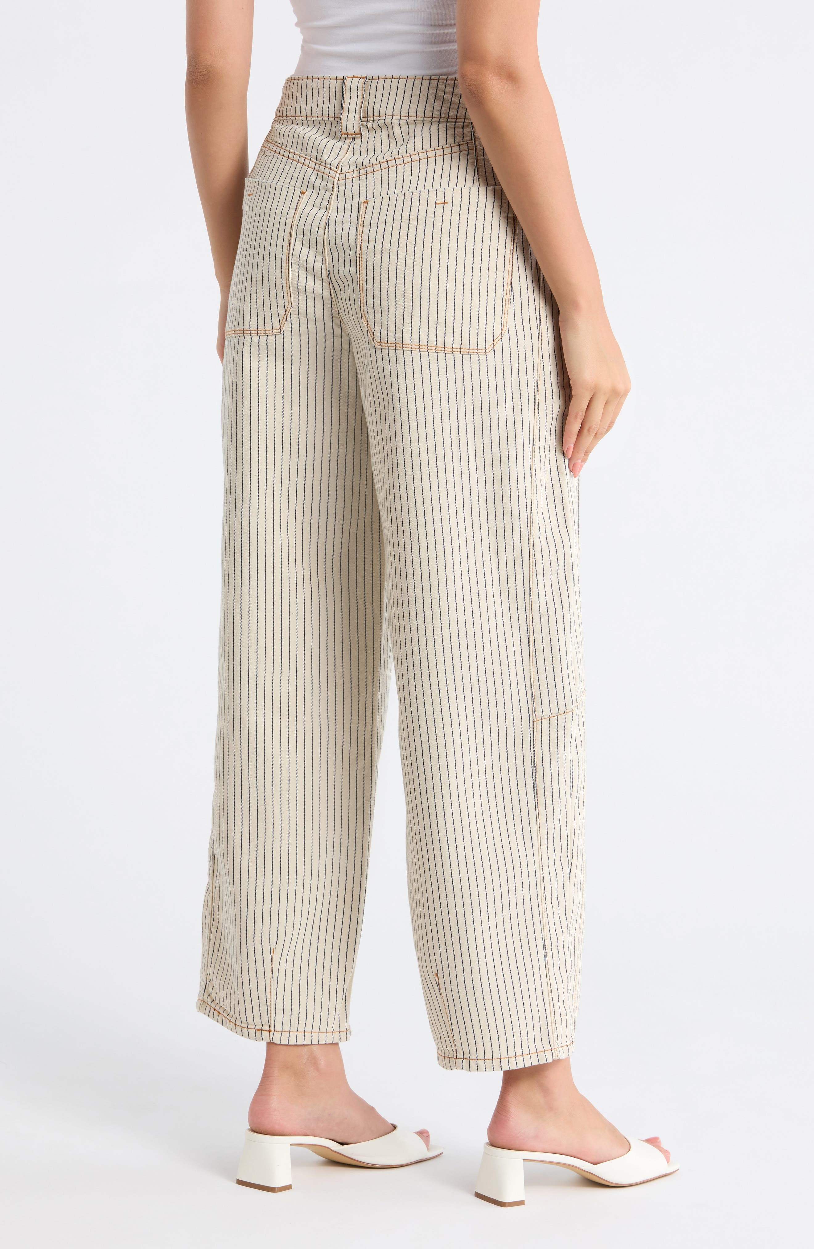 Stripe Relaxed Barrel Leg Pants - image 2
