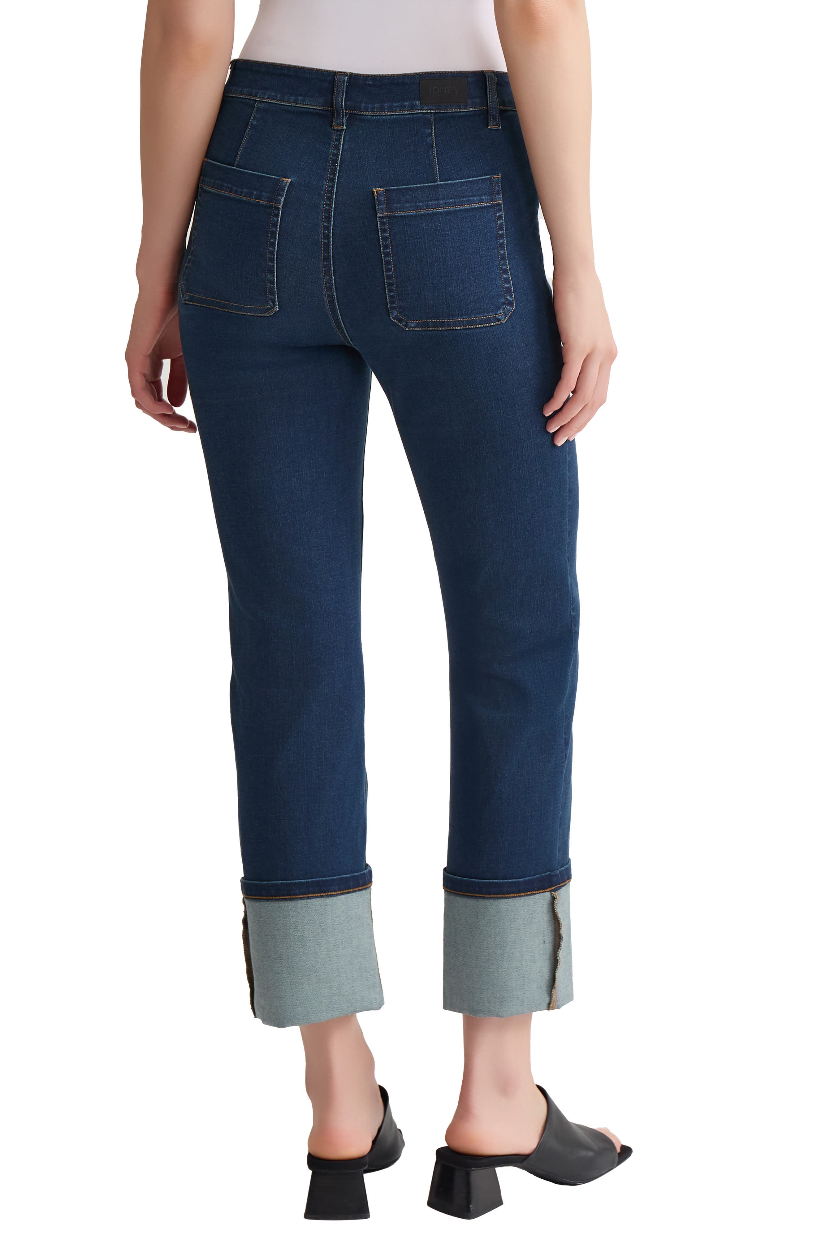 High Waist Cuffed Straight Leg Jeans - image 2