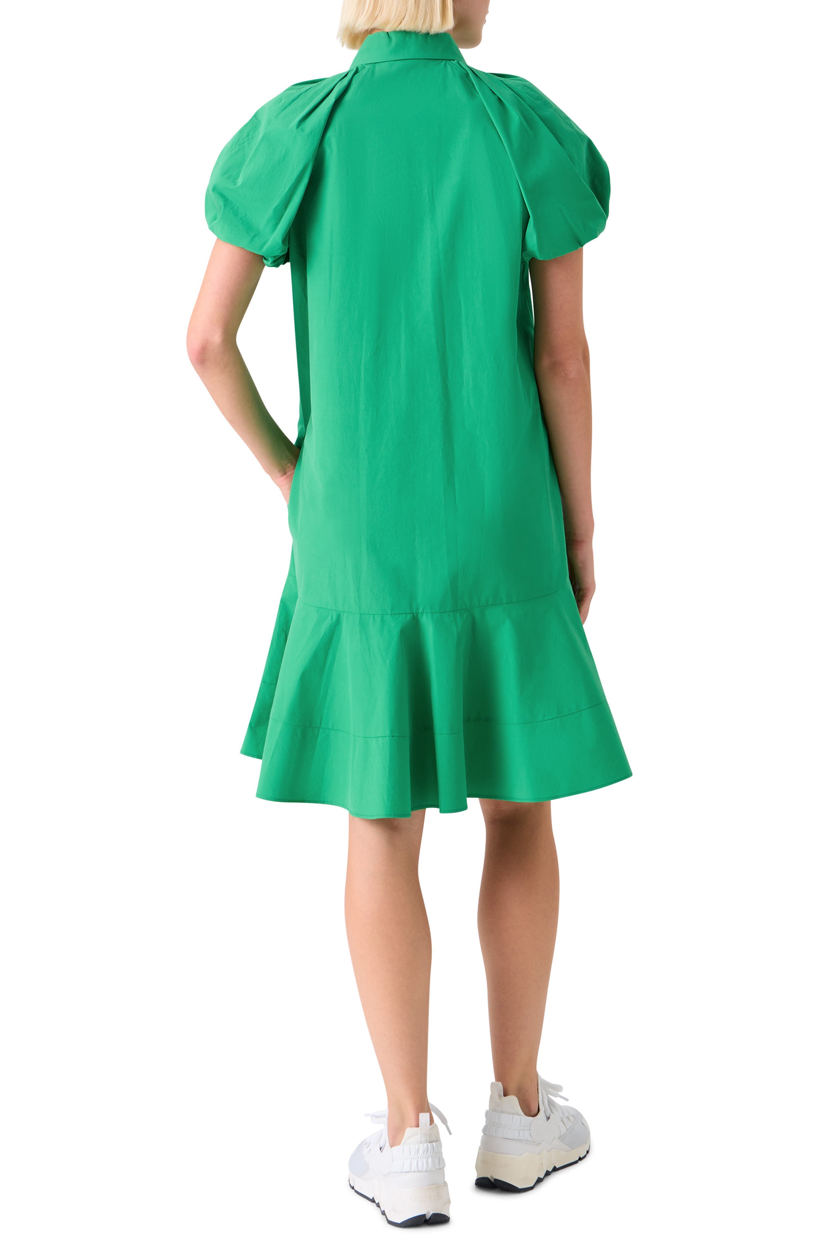 Puff Sleeve Cotton Tiered Dress - image 2