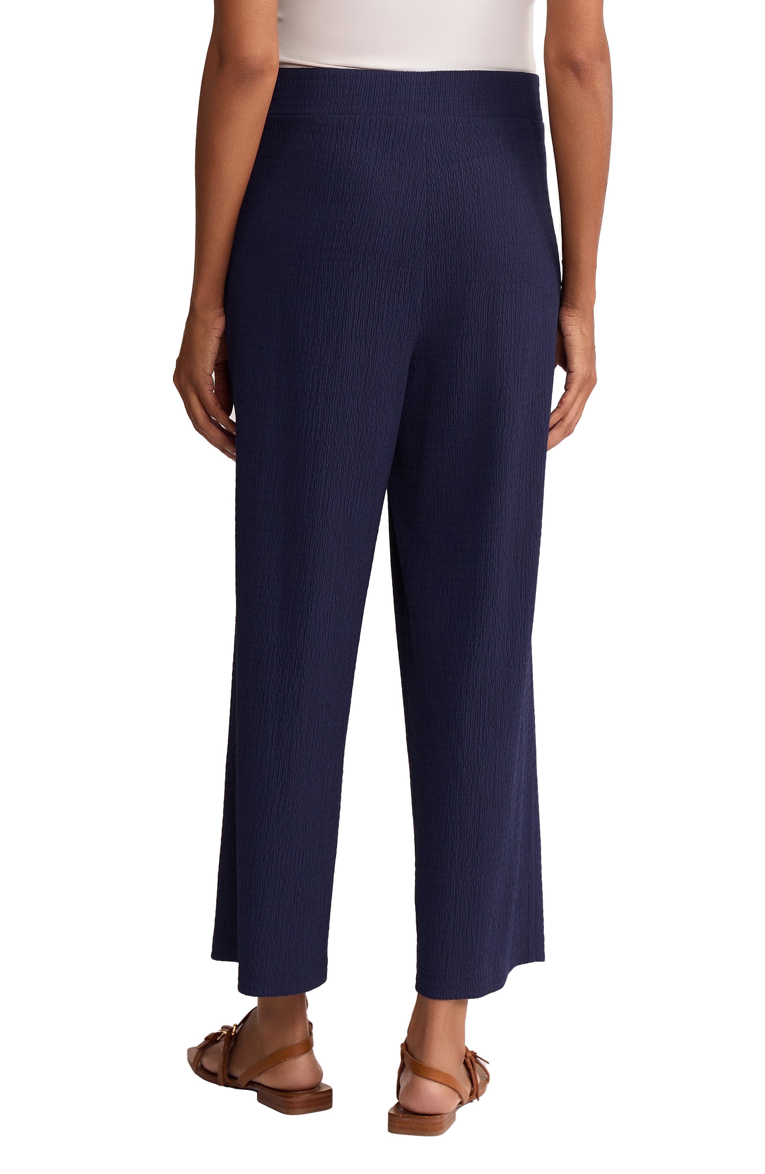 Crinkled High Waist Crop Wide Legs Pants - image 2