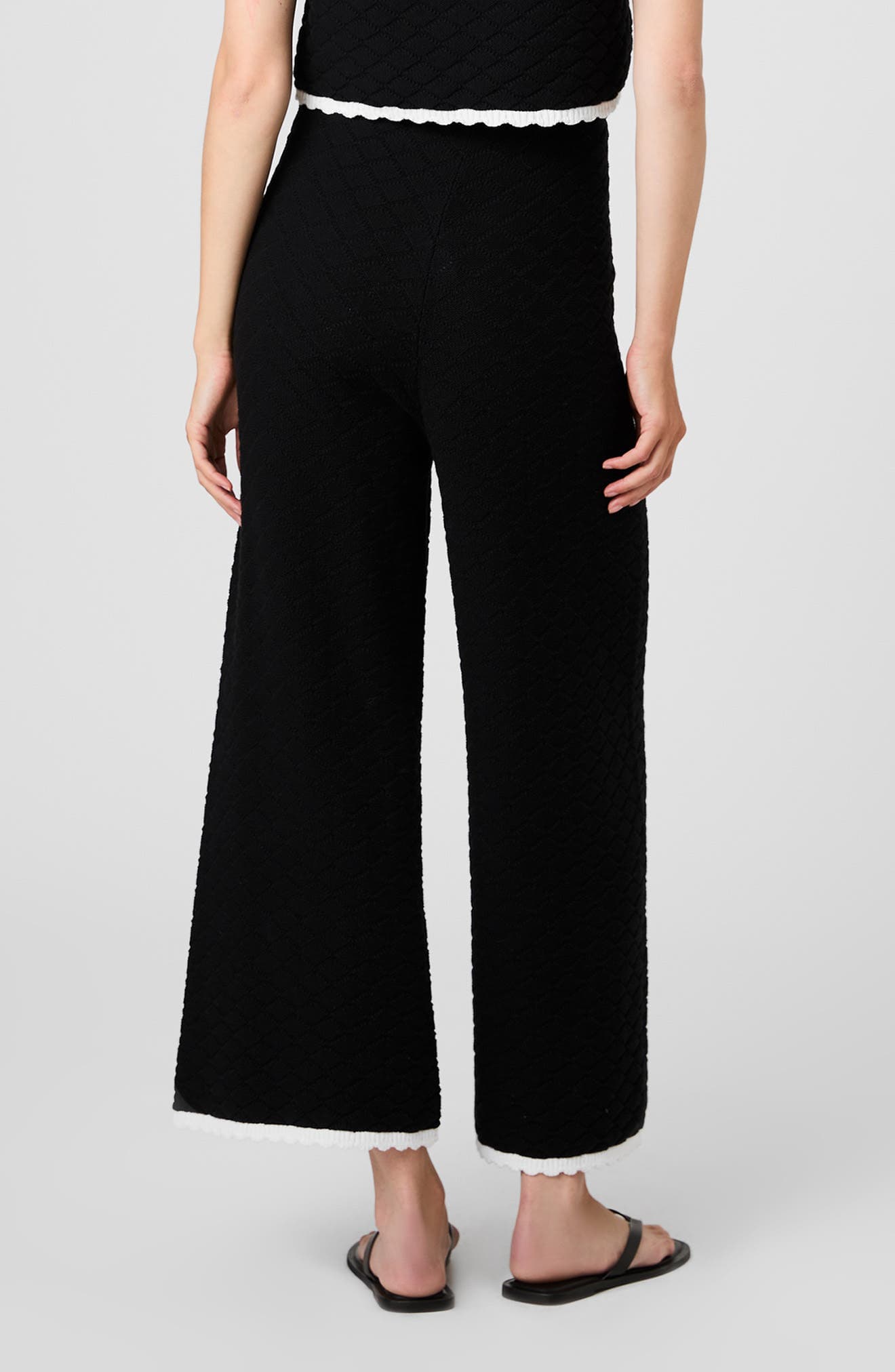 Teddy Diamond Knit Wide Leg Crop Pants - image 2