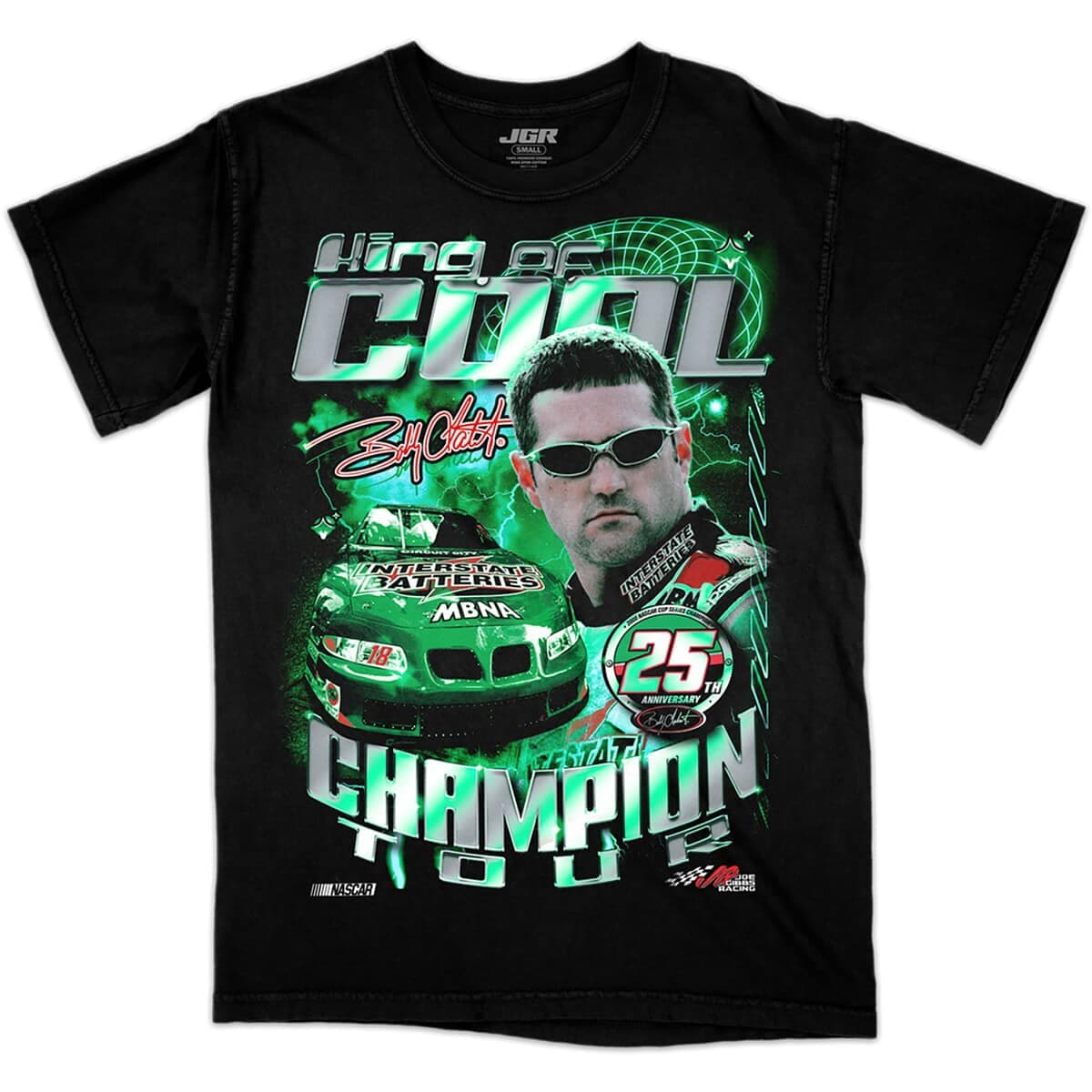 Men's Joe Gibbs Racing Team Collection Black Bobby Labonte Interstate Batteries Legends T-Shirt - image 2