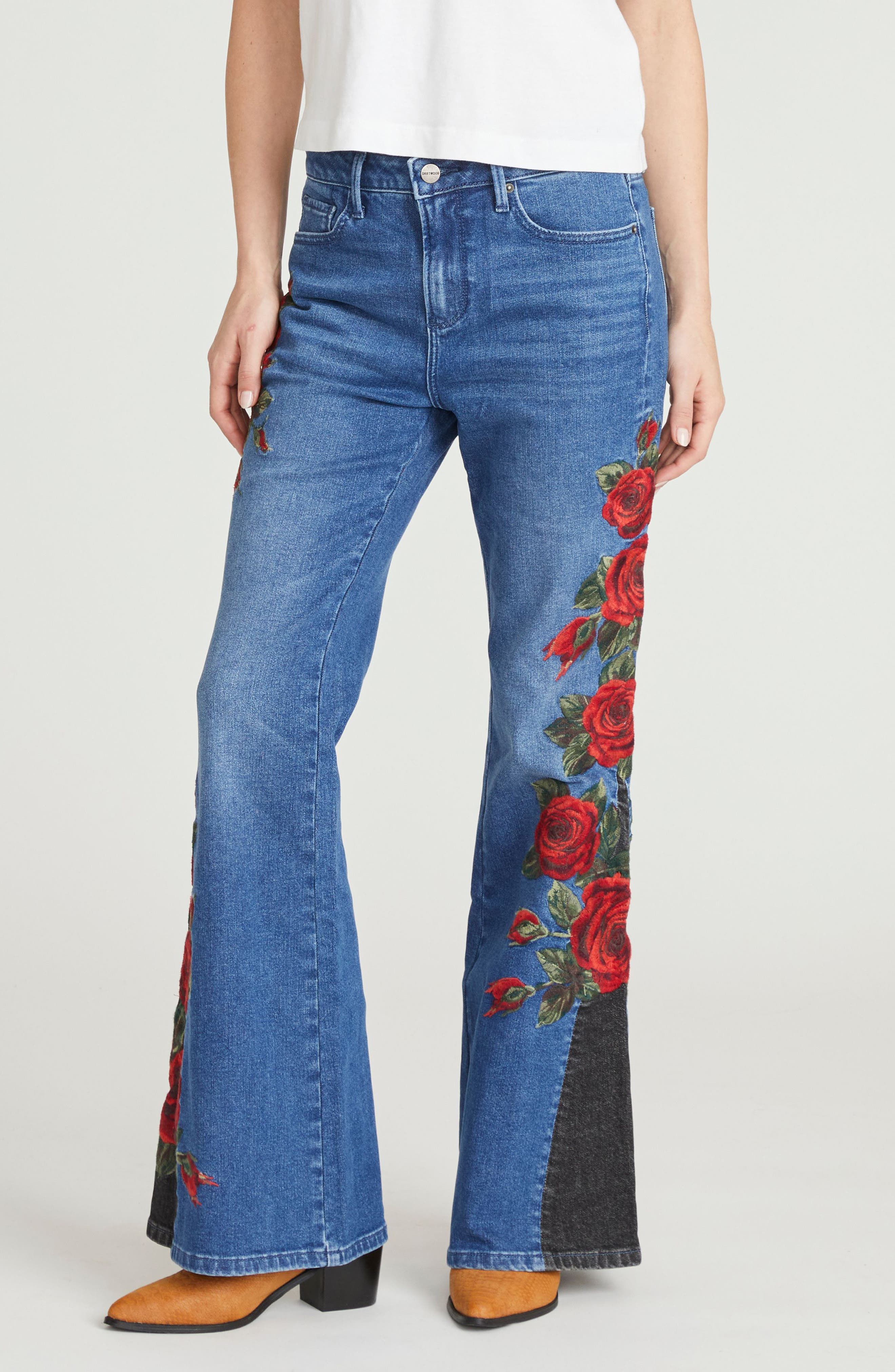 Fab Farrah Midnight Rose Wide Leg Jeans - image 1