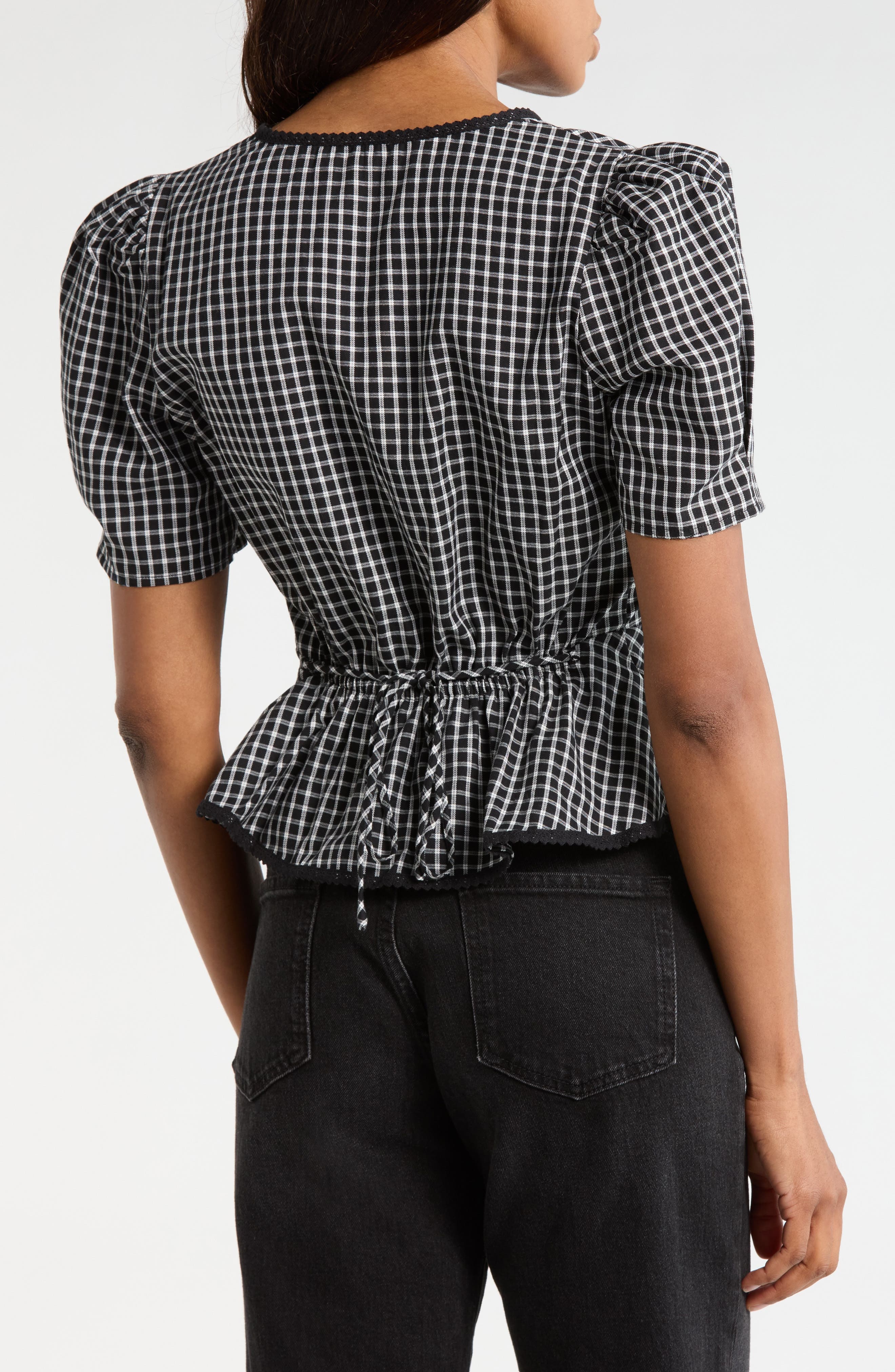 Stretch Cotton Peplum Top - image 2