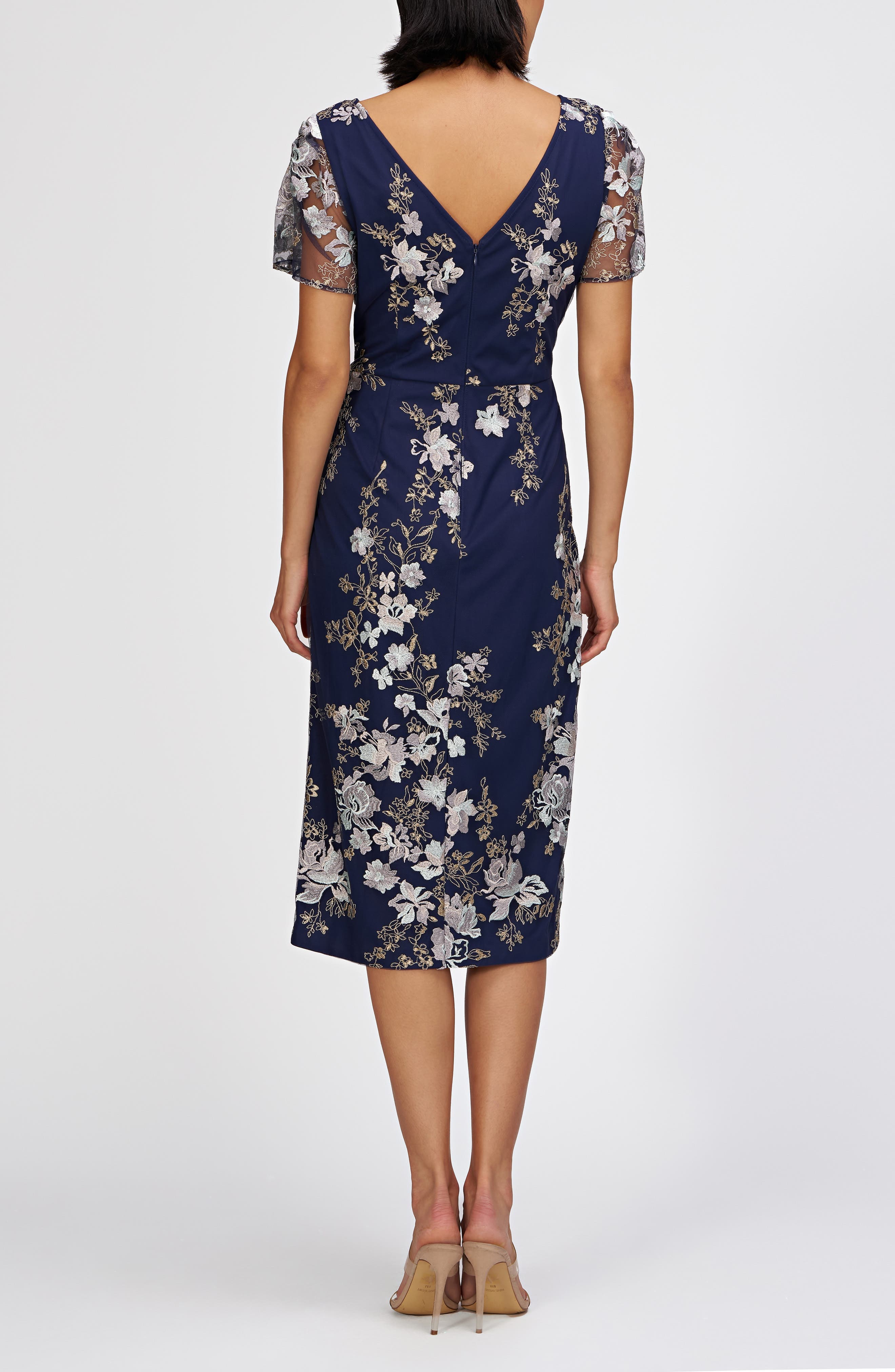 Esmerelda Embroidered Cocktail Midi Dress - image 2