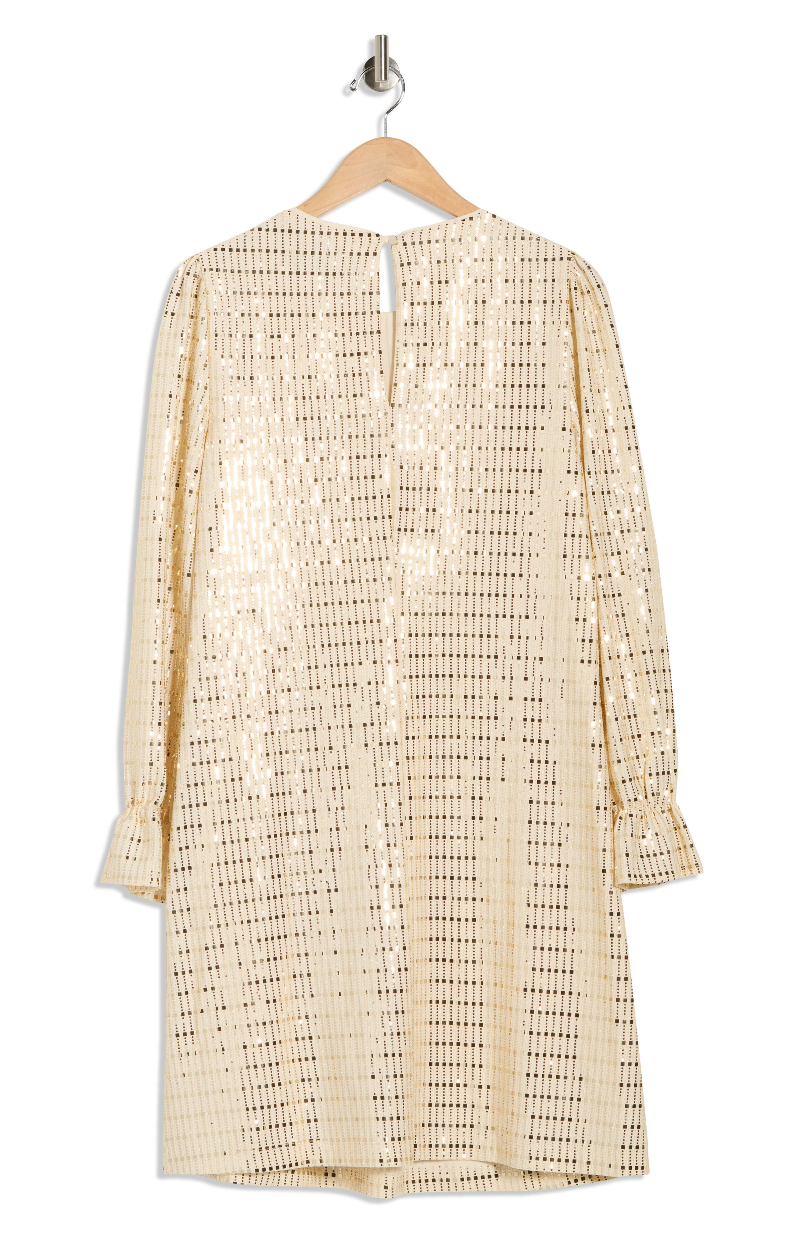 Metallic Long Sleeve Shift Dress - image 2