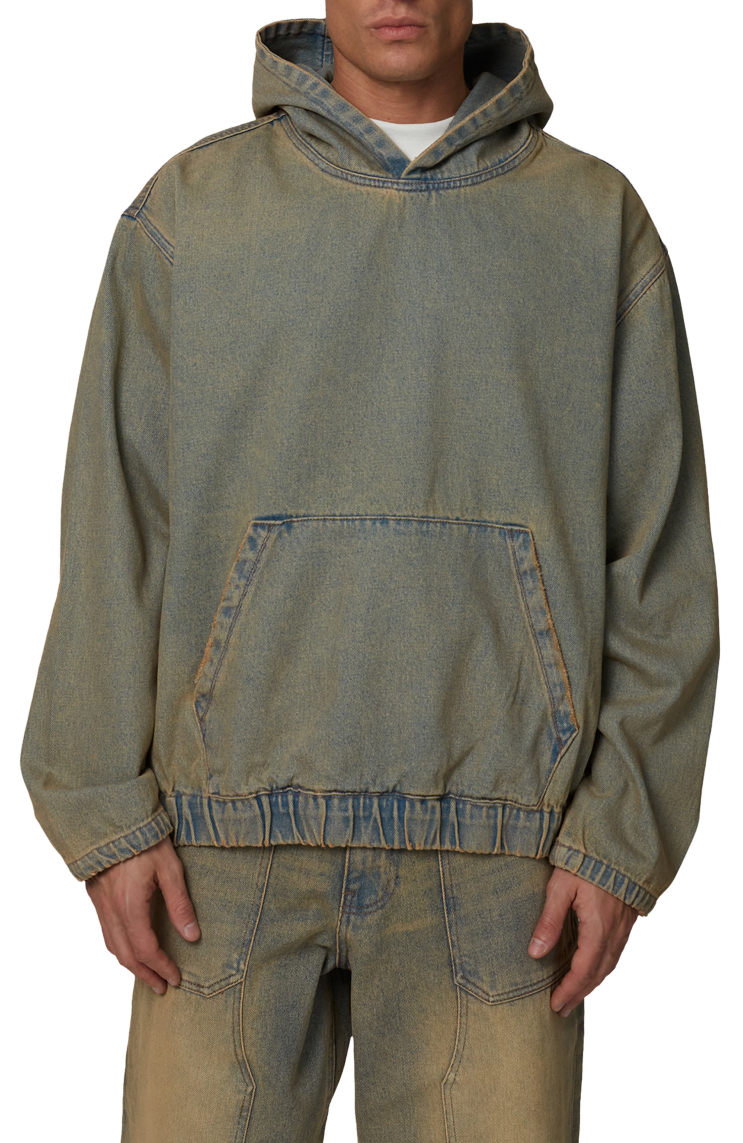 Oversized Denim Pullover Hood - image 1