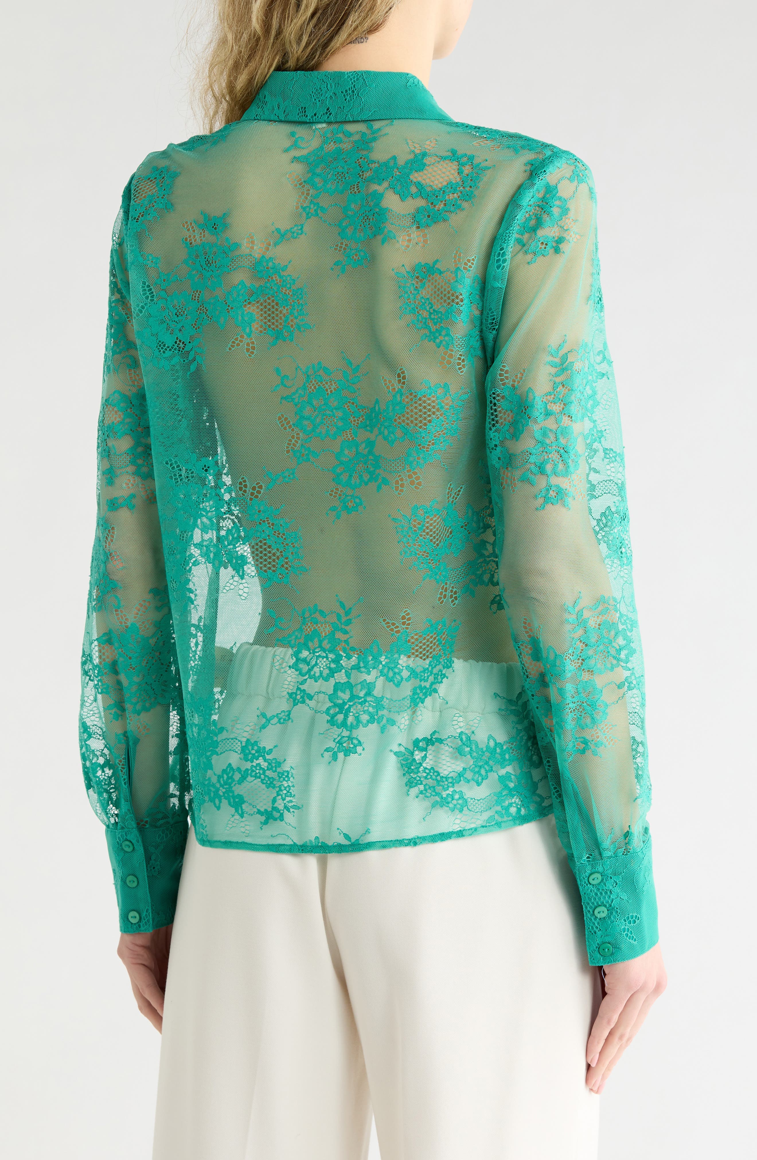 Maia Lace Button-Up Shirt - image 2