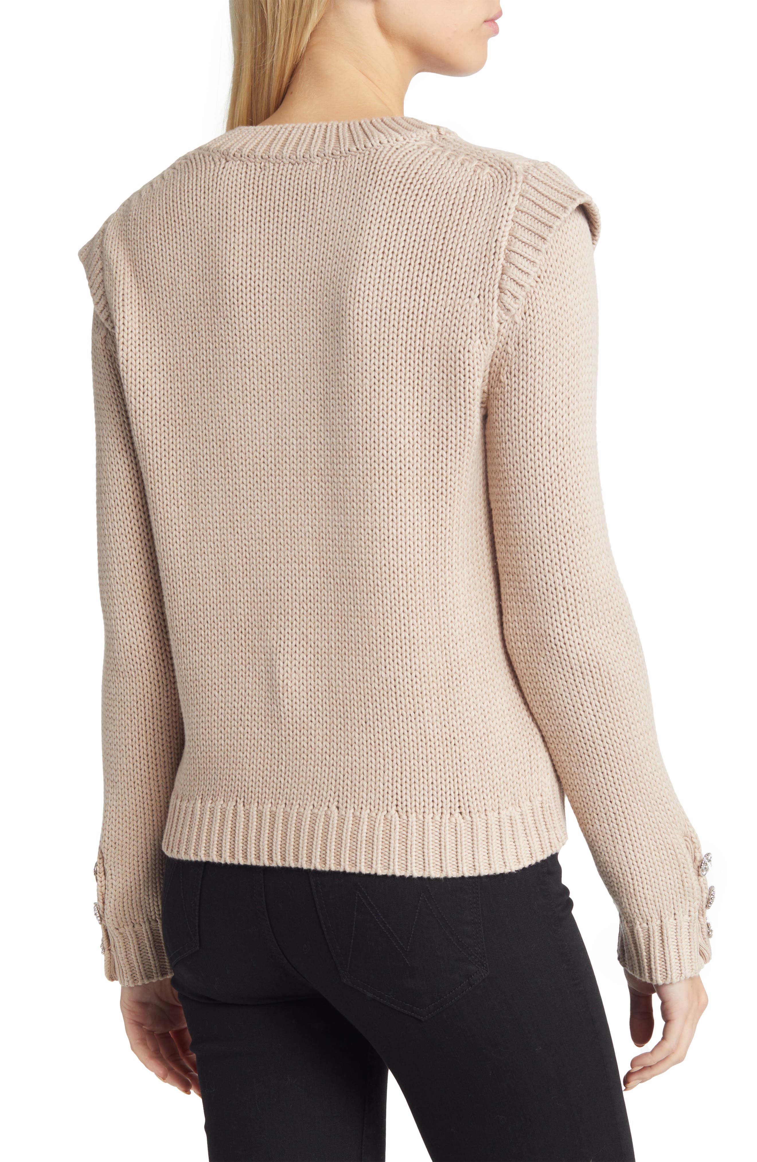 Rhinestone Accent Crewneck Sweater - image 2