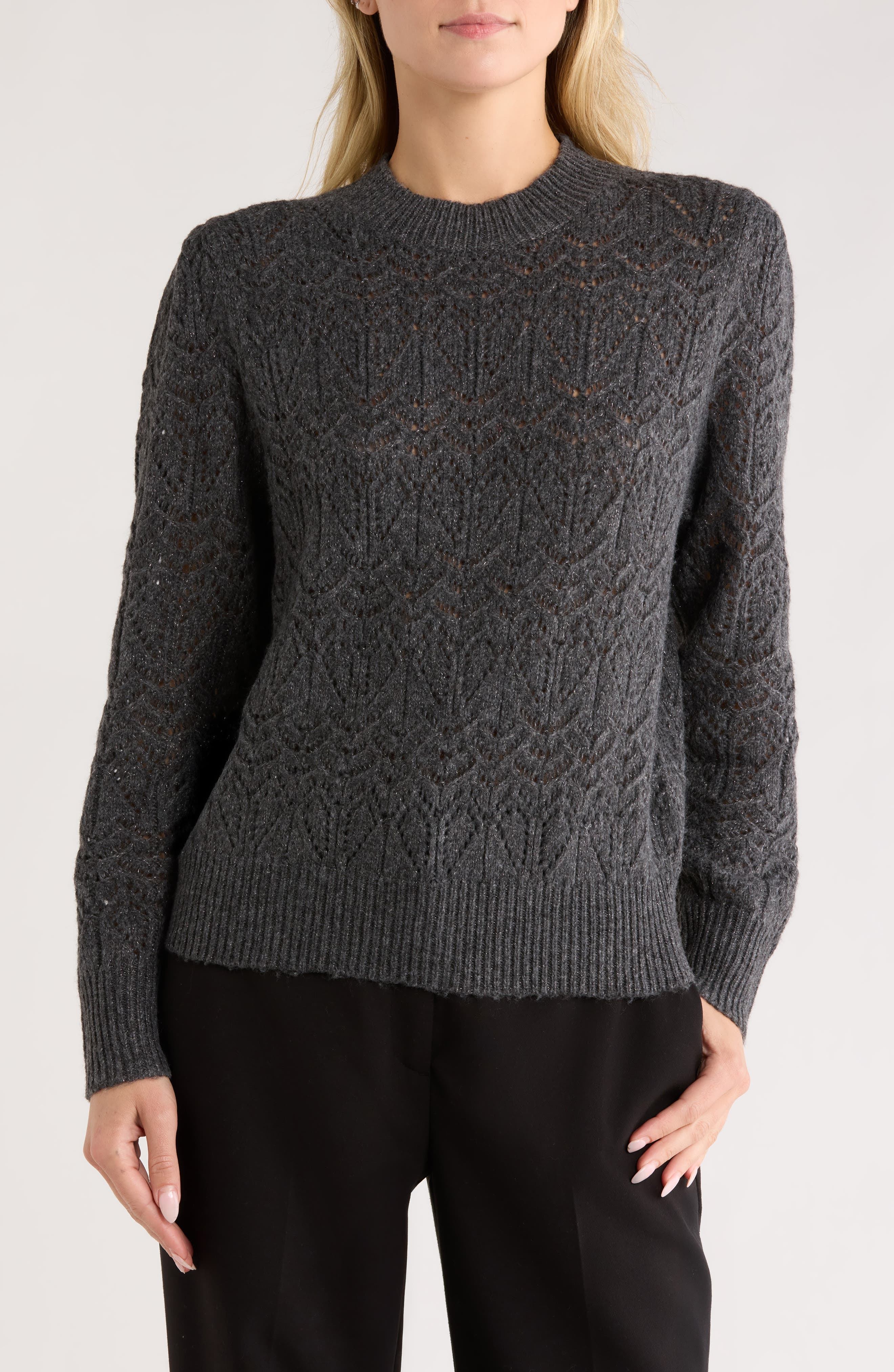 Sparklke Pointelle Stitch Sweater - image 1