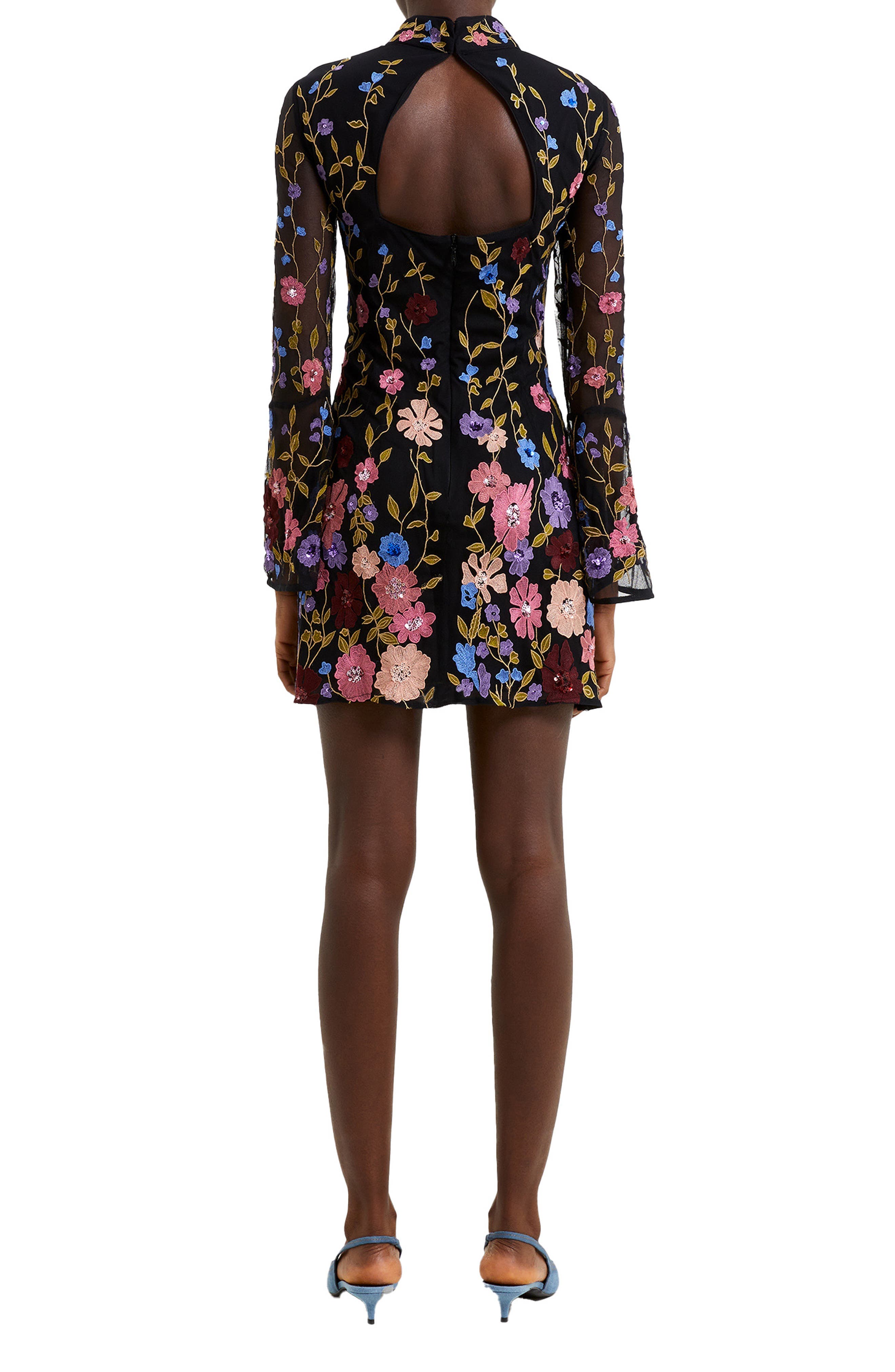 Astrida Embroidered Long Sleeve Minidress - image 2