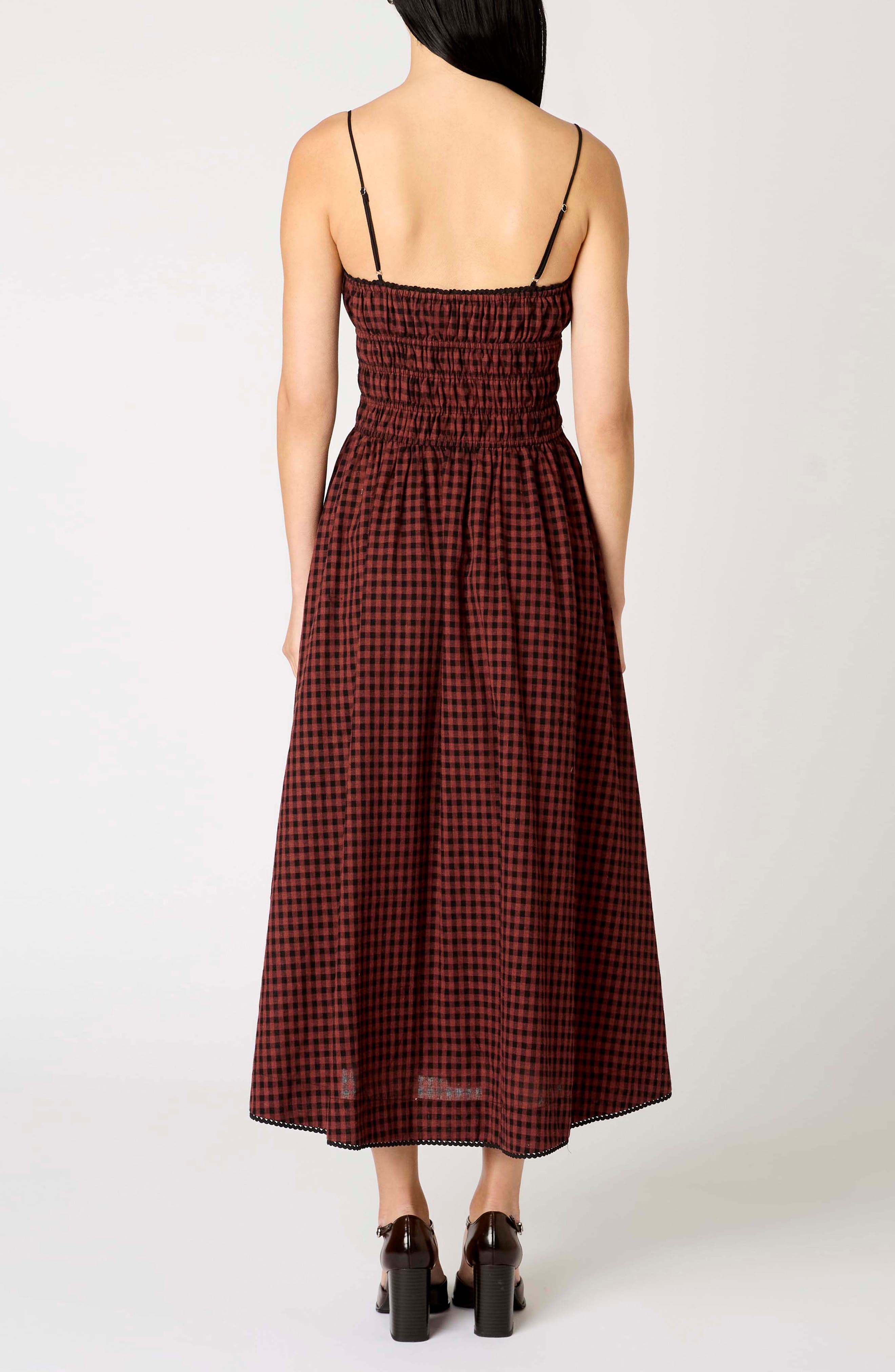 Thomas Gingham Check Cotton Midi Dress - image 2