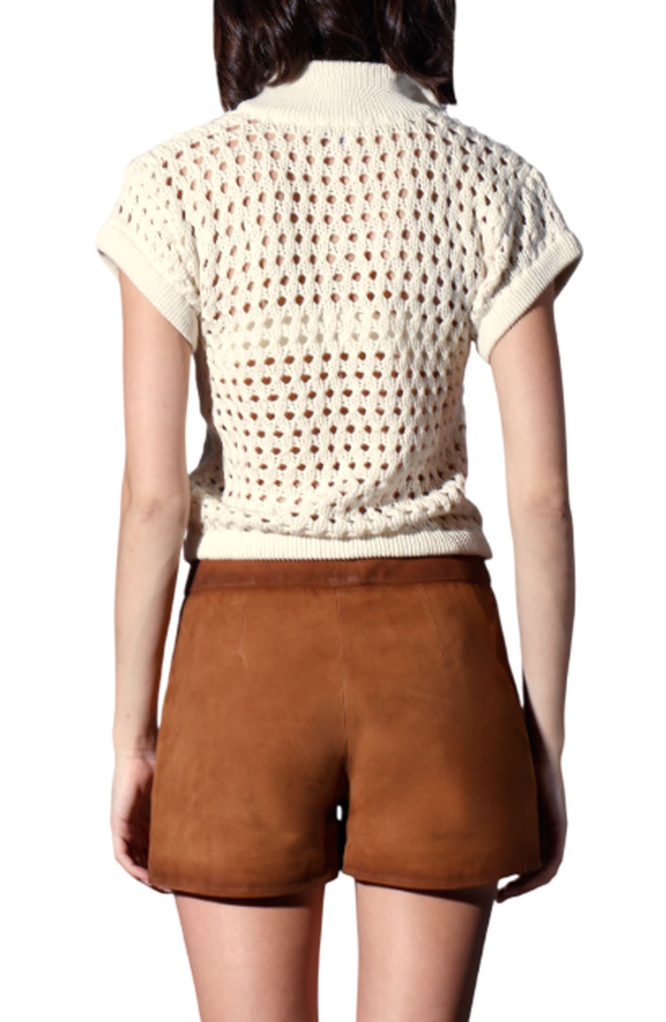 Laura Open Stitch Cotton Polo Sweater - image 2