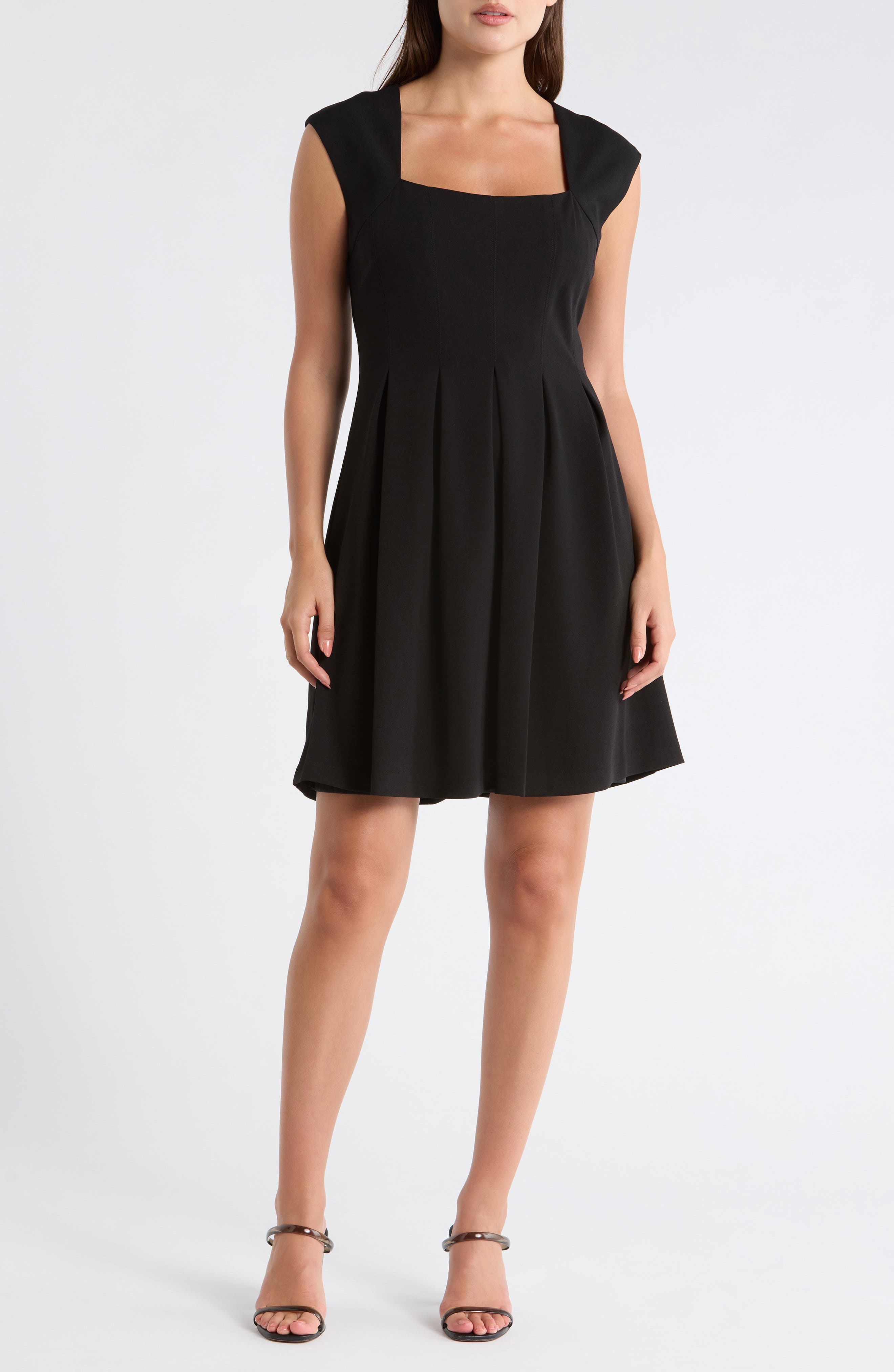 Square Neck Flare Minidress - image 1