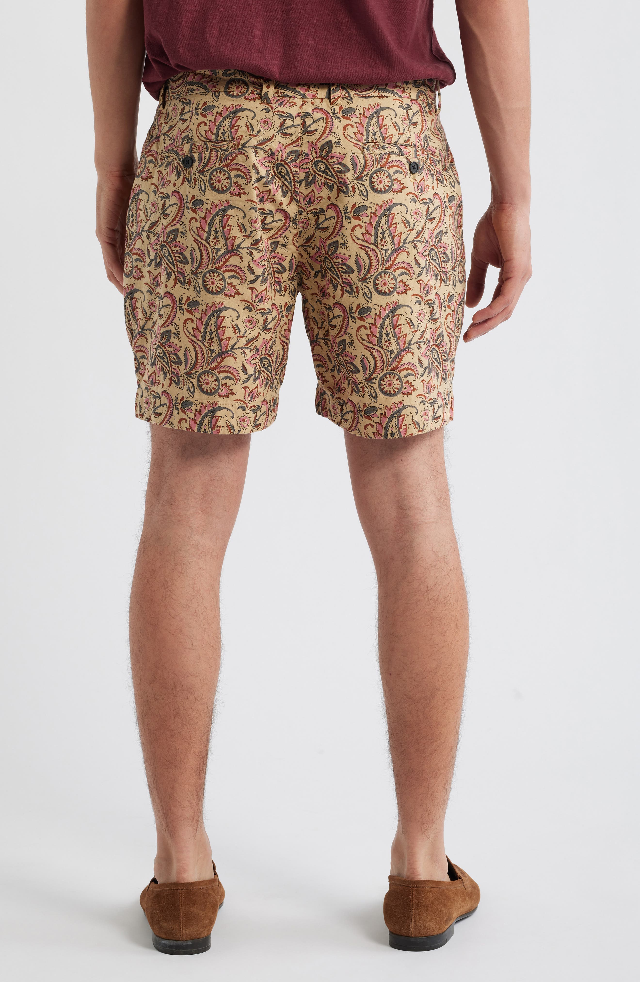 Floral Paisley Flat Front Cotton Shorts - image 2