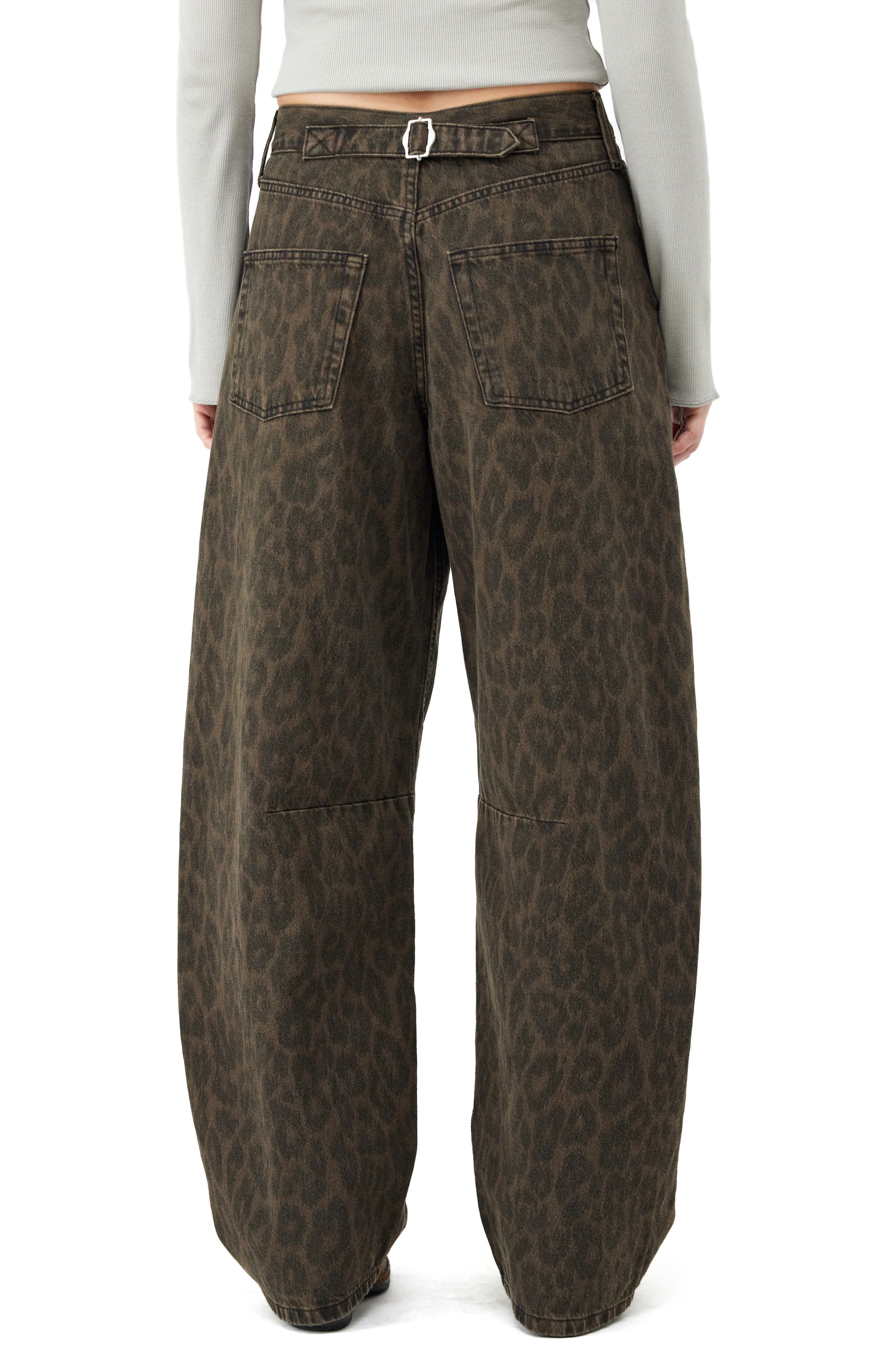 Logan Leopard Print Wide Leg Jeans - image 2