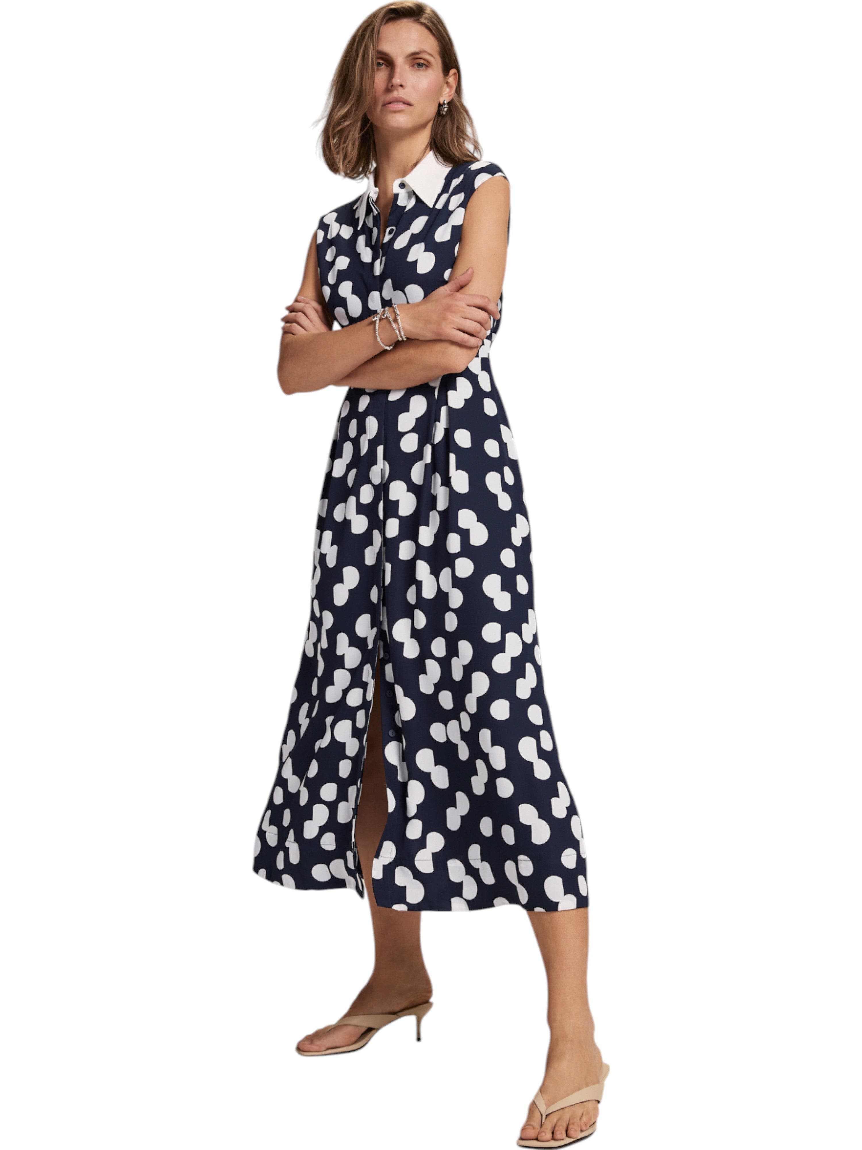 Spot Halter Shirt Midi Dress - image 1