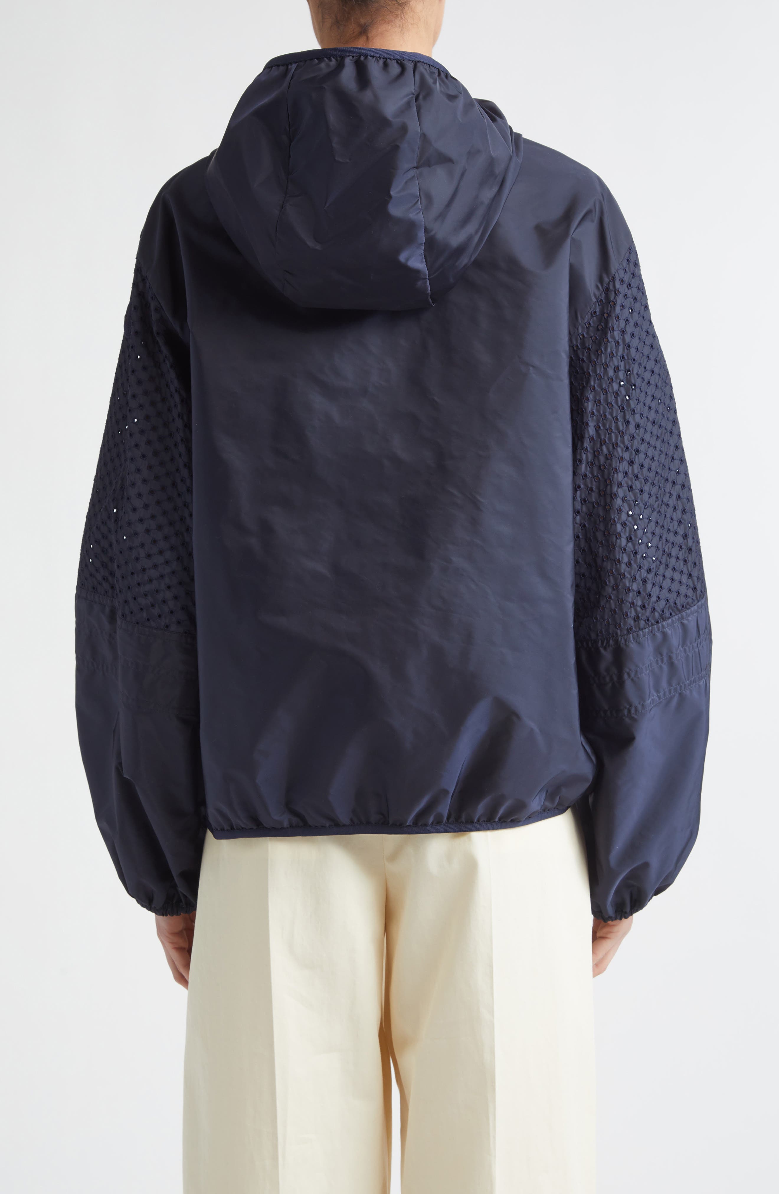 Zelkova Eyelet Trim Hooded Rain Jacket - image 2