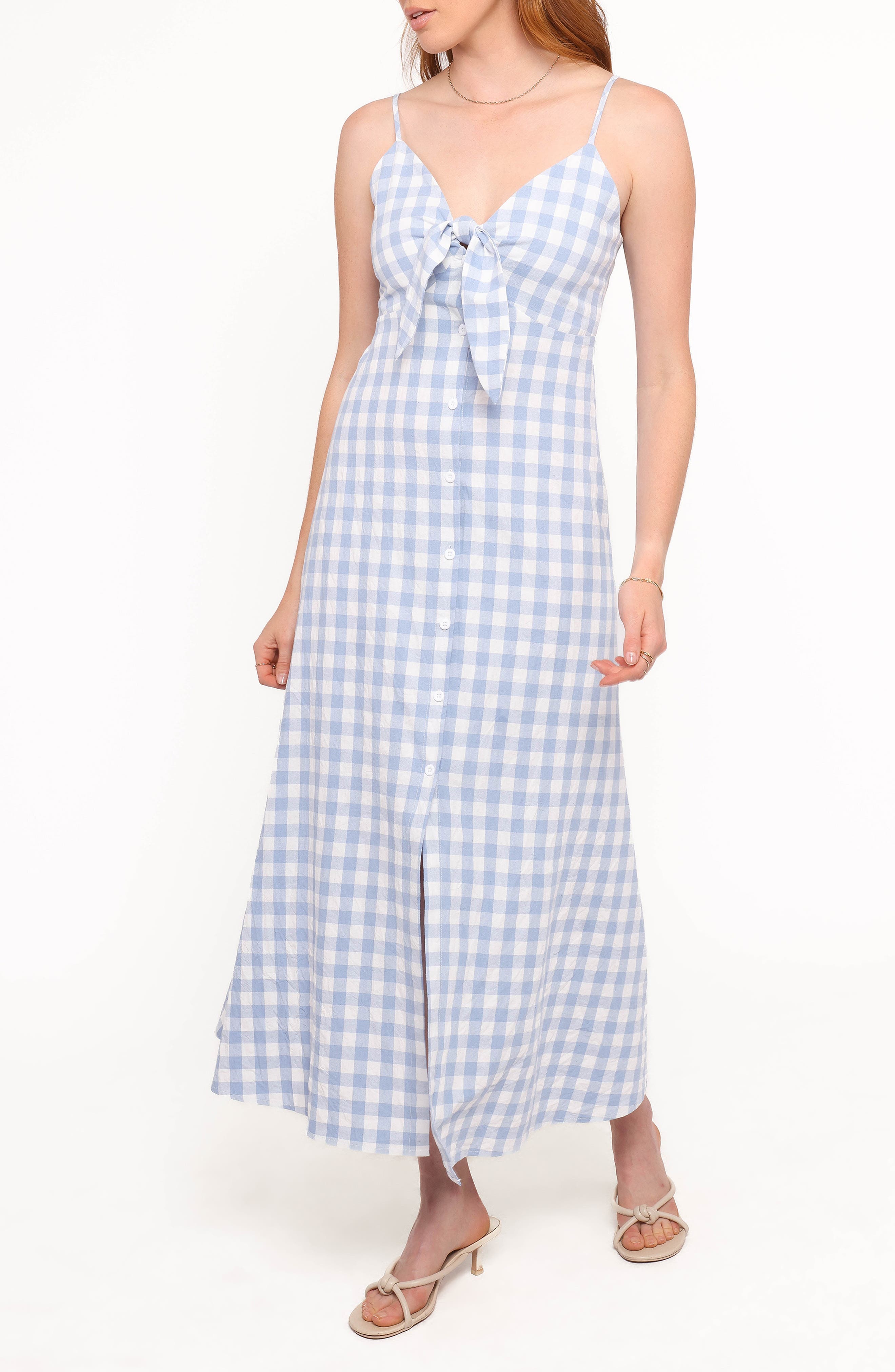 Menora Gingham Check Midi Dress - image 1