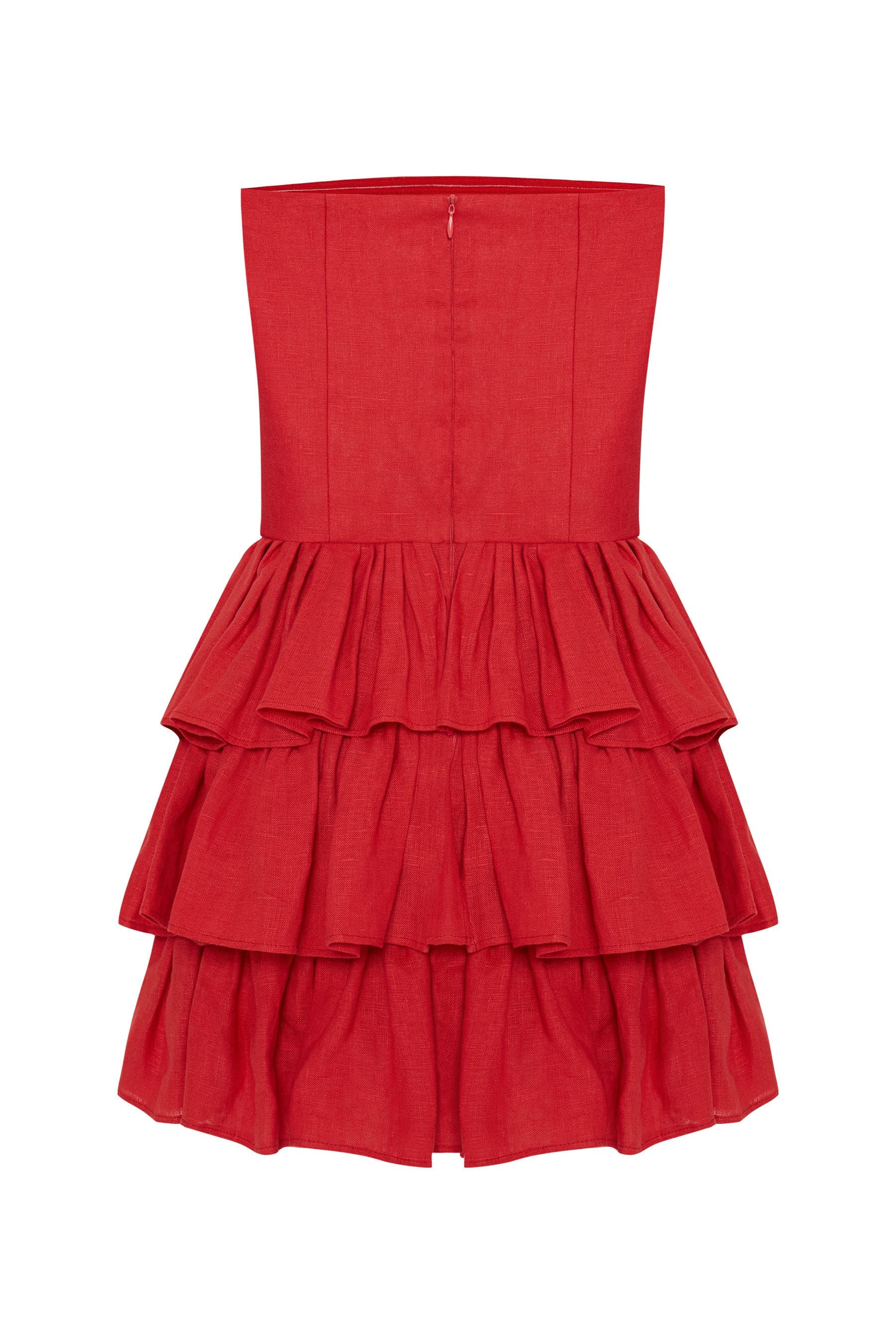 Mila Linen Strapless Mini Dress - image 2