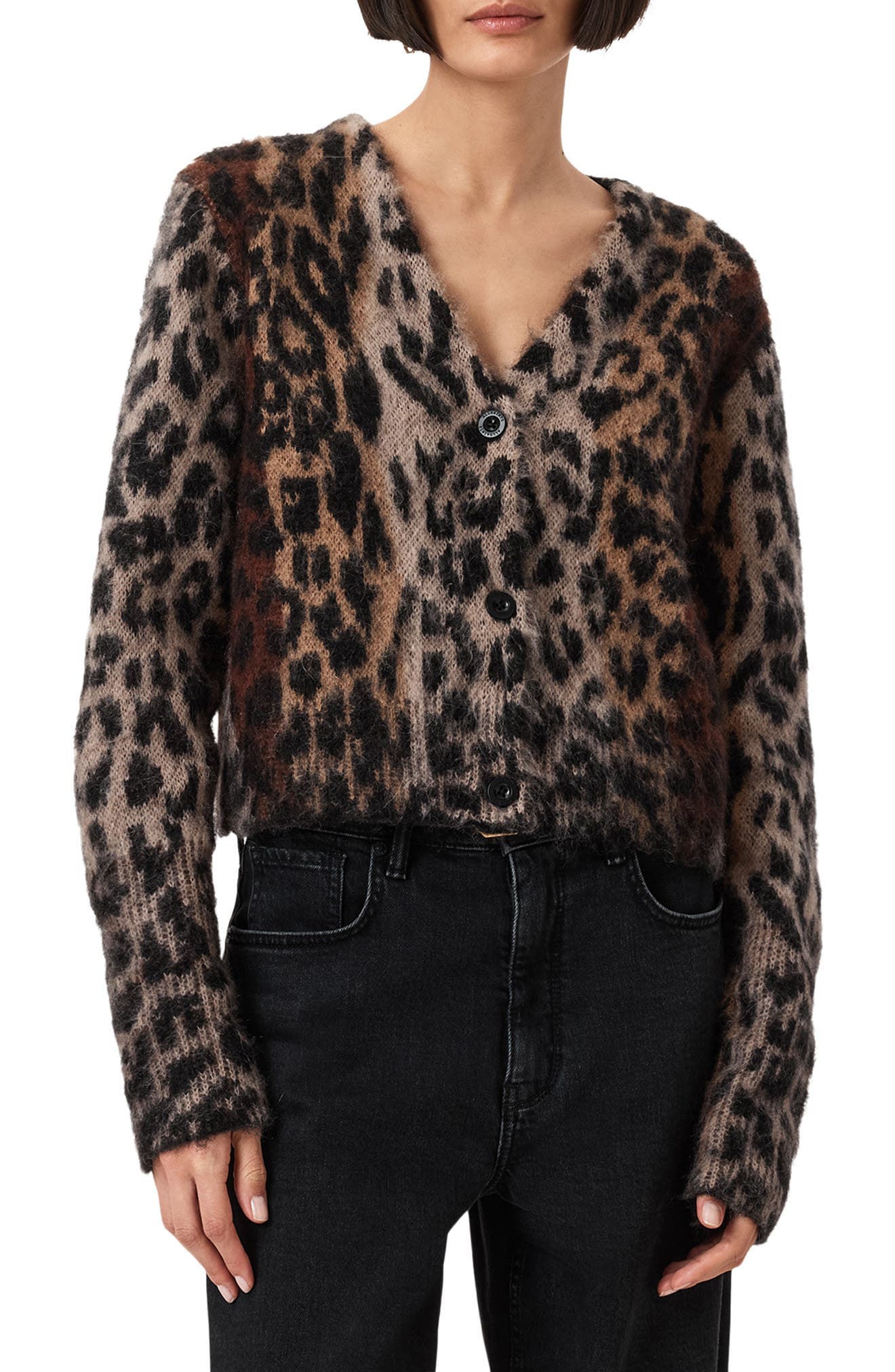 Wick Lex Leopard Jacquard Cardigan - image 1
