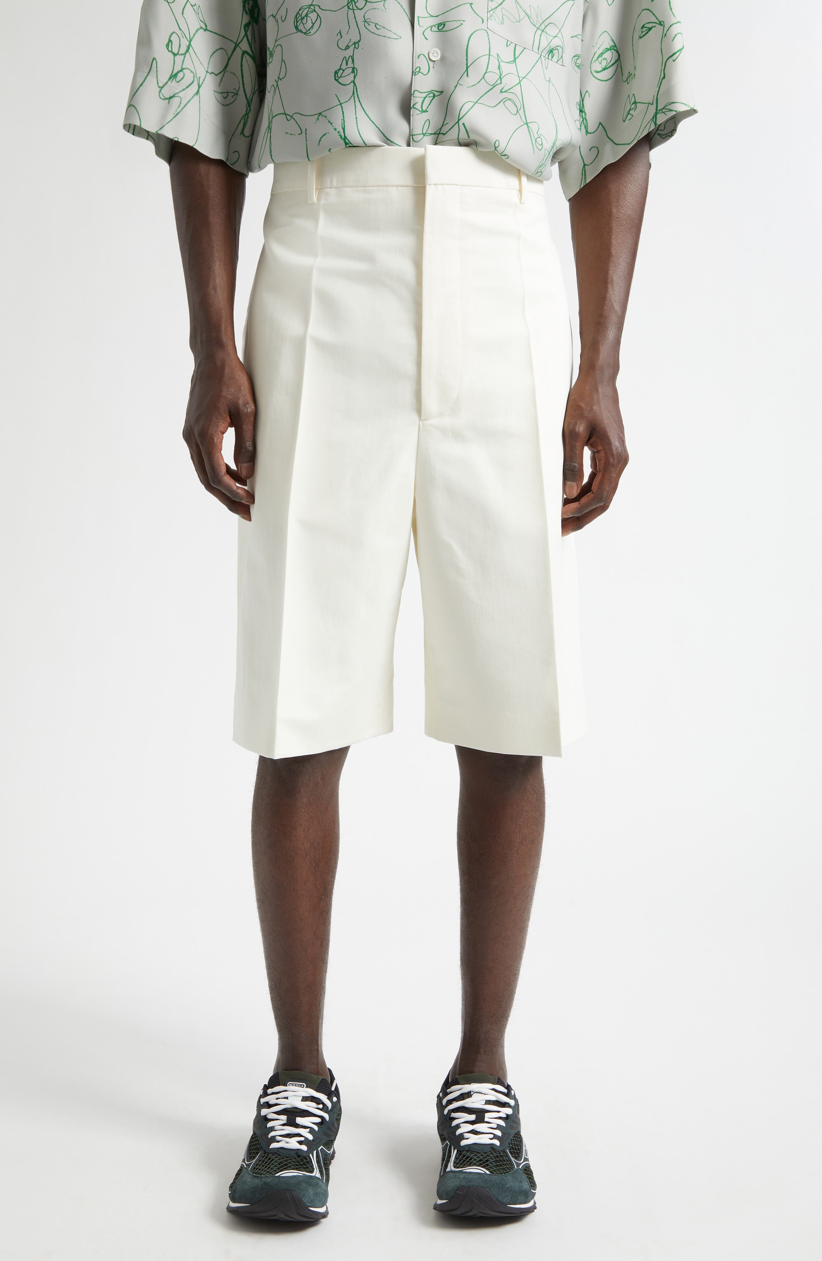 Cotton & Silk Crinkled Toile Shorts - image 1