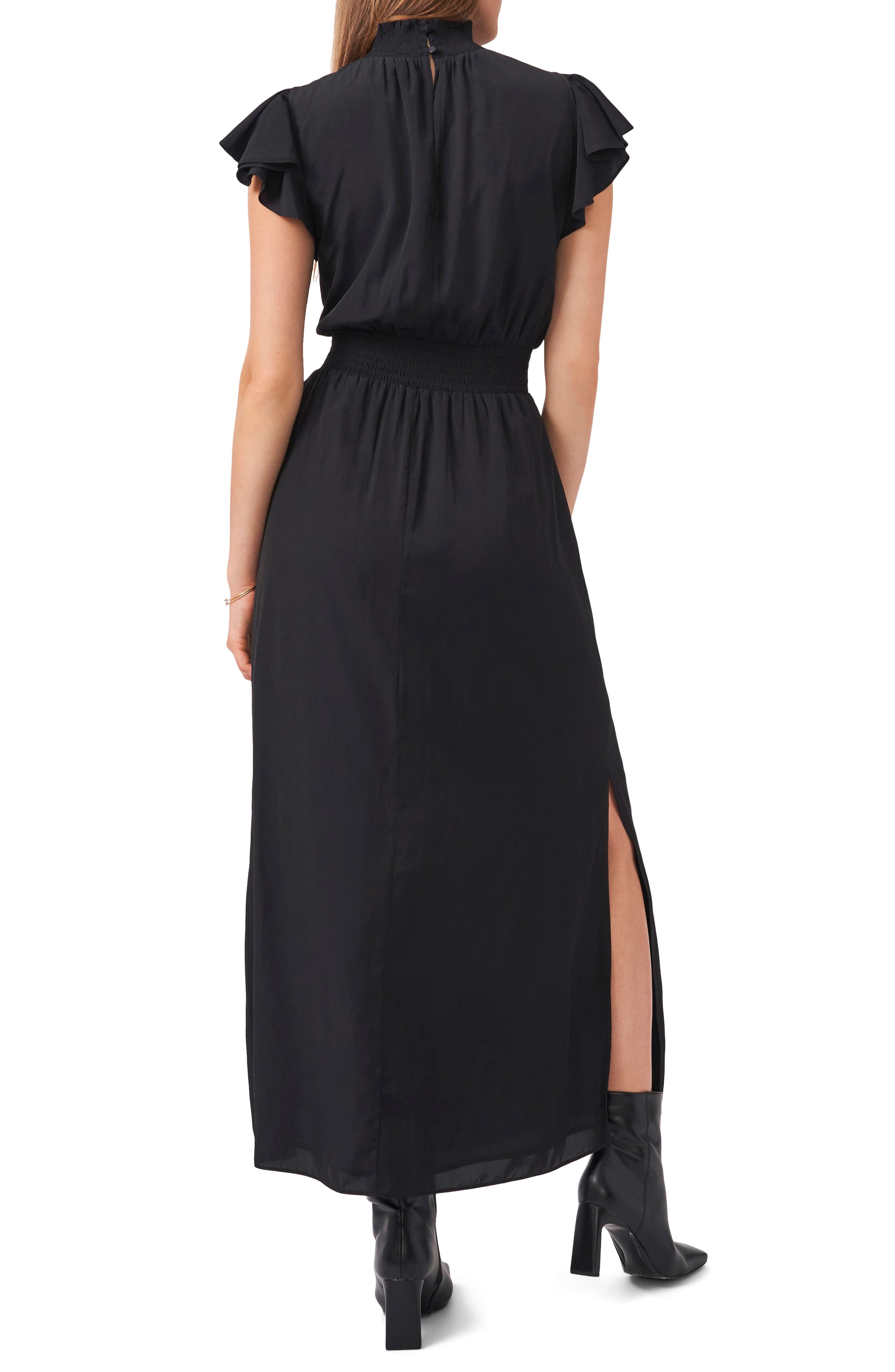 Flutter Sleeve Smocked Neck Dress - image 2