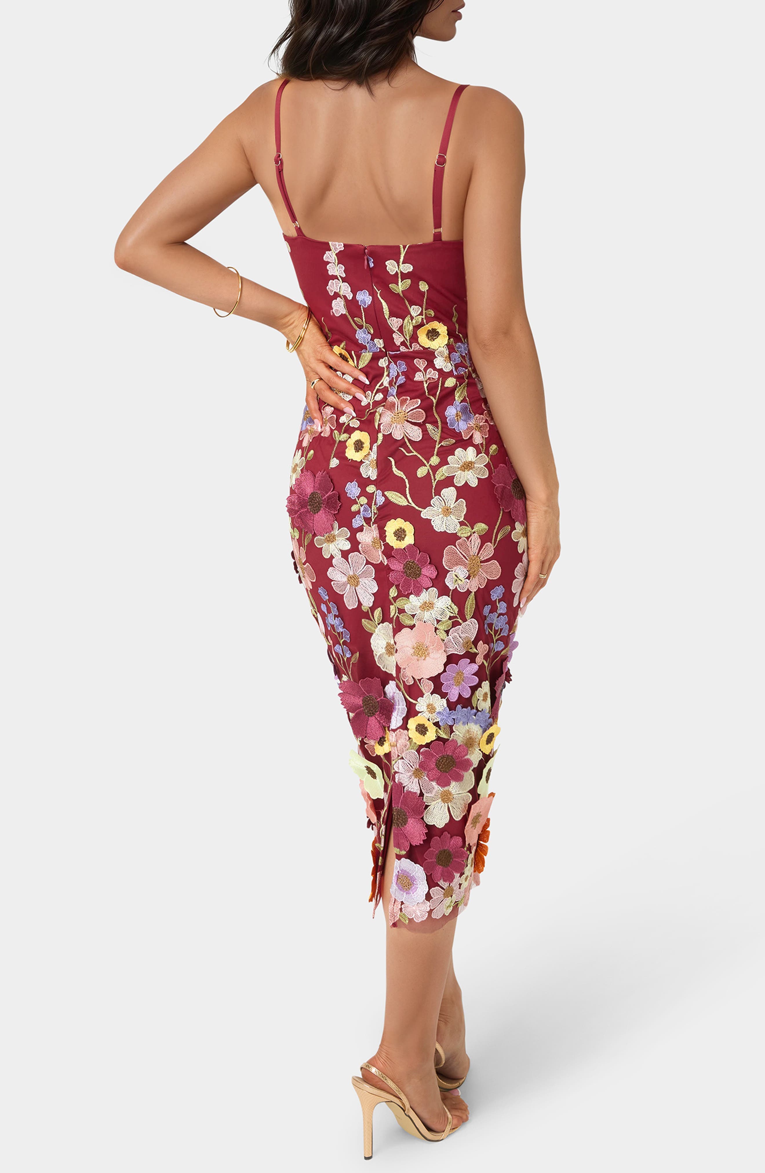 3D Flower Embroidered Midi Dress - image 2