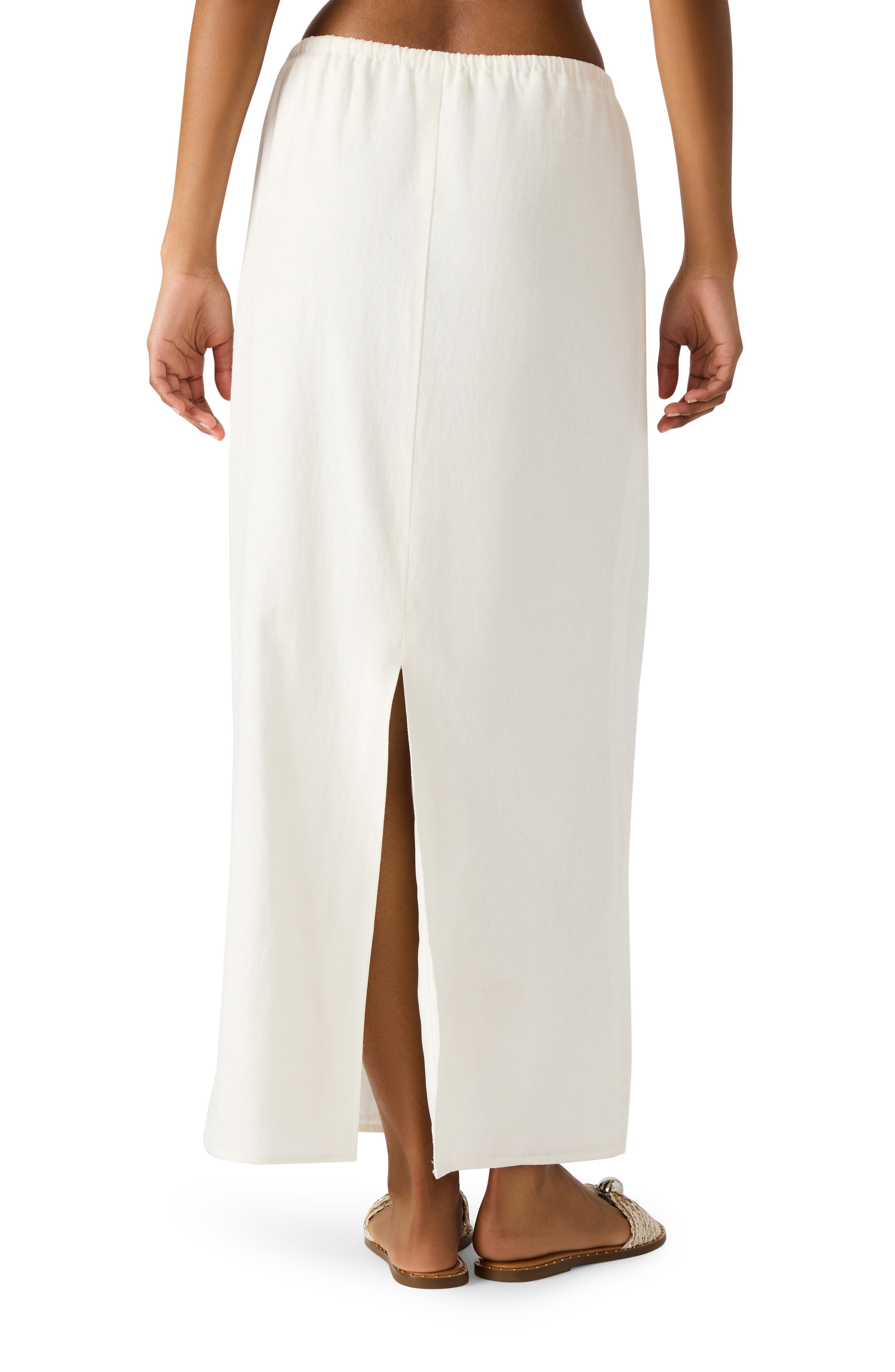 Cadi Linen Drawstring Waist Maxi Skirt - image 2