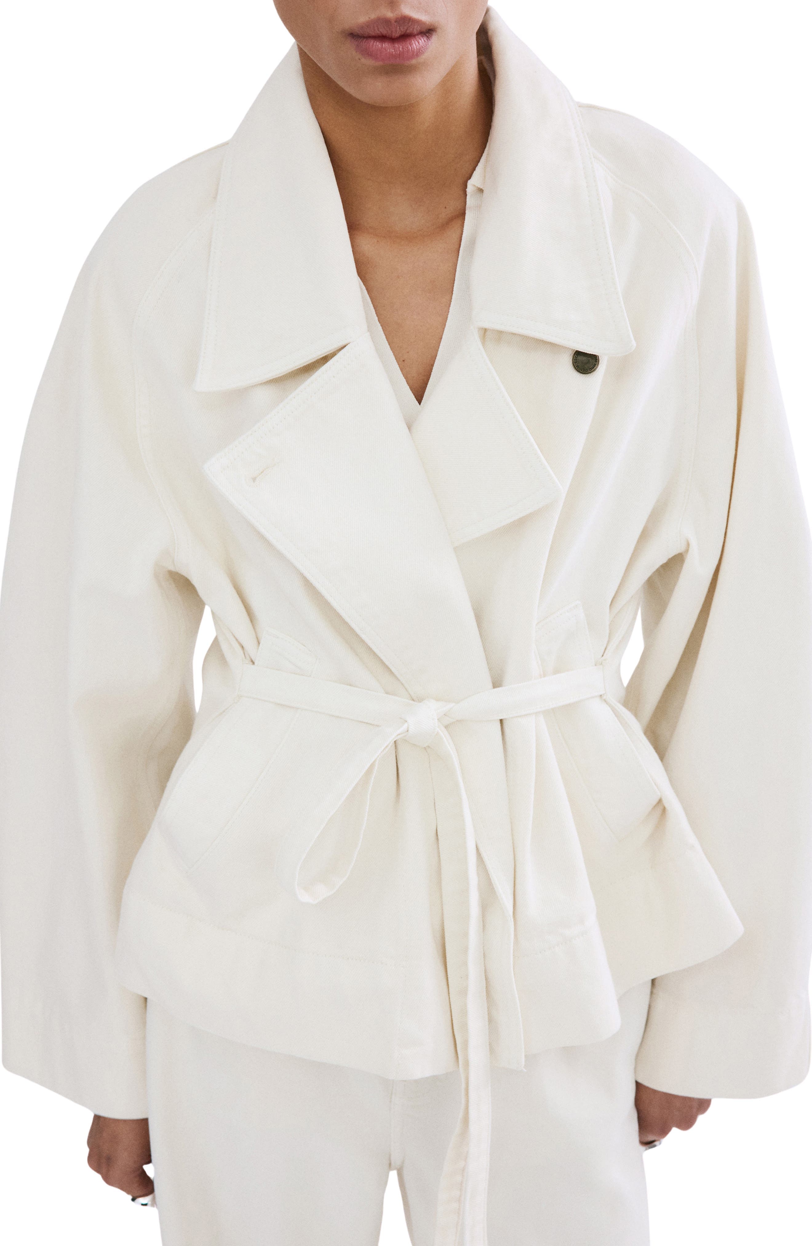 Belted Denim Trench Coat - image 1
